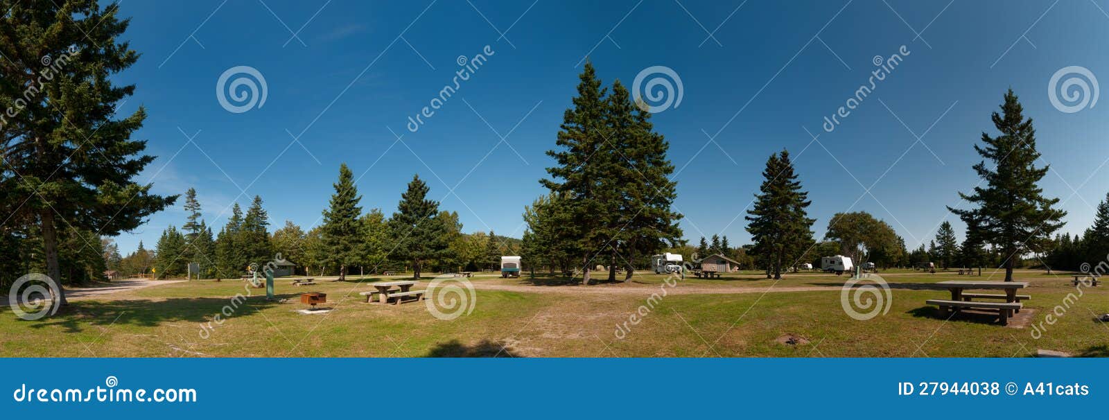Campground of Cape Breton Highlands National Park Stock Photo Image