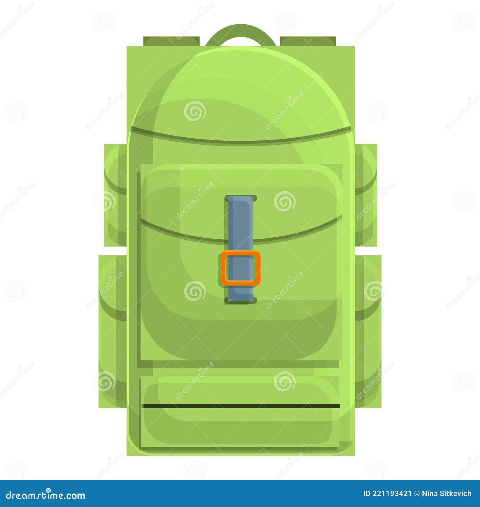 Camping Backpack Icon, Cartoon Style Stock Vector Illustration of