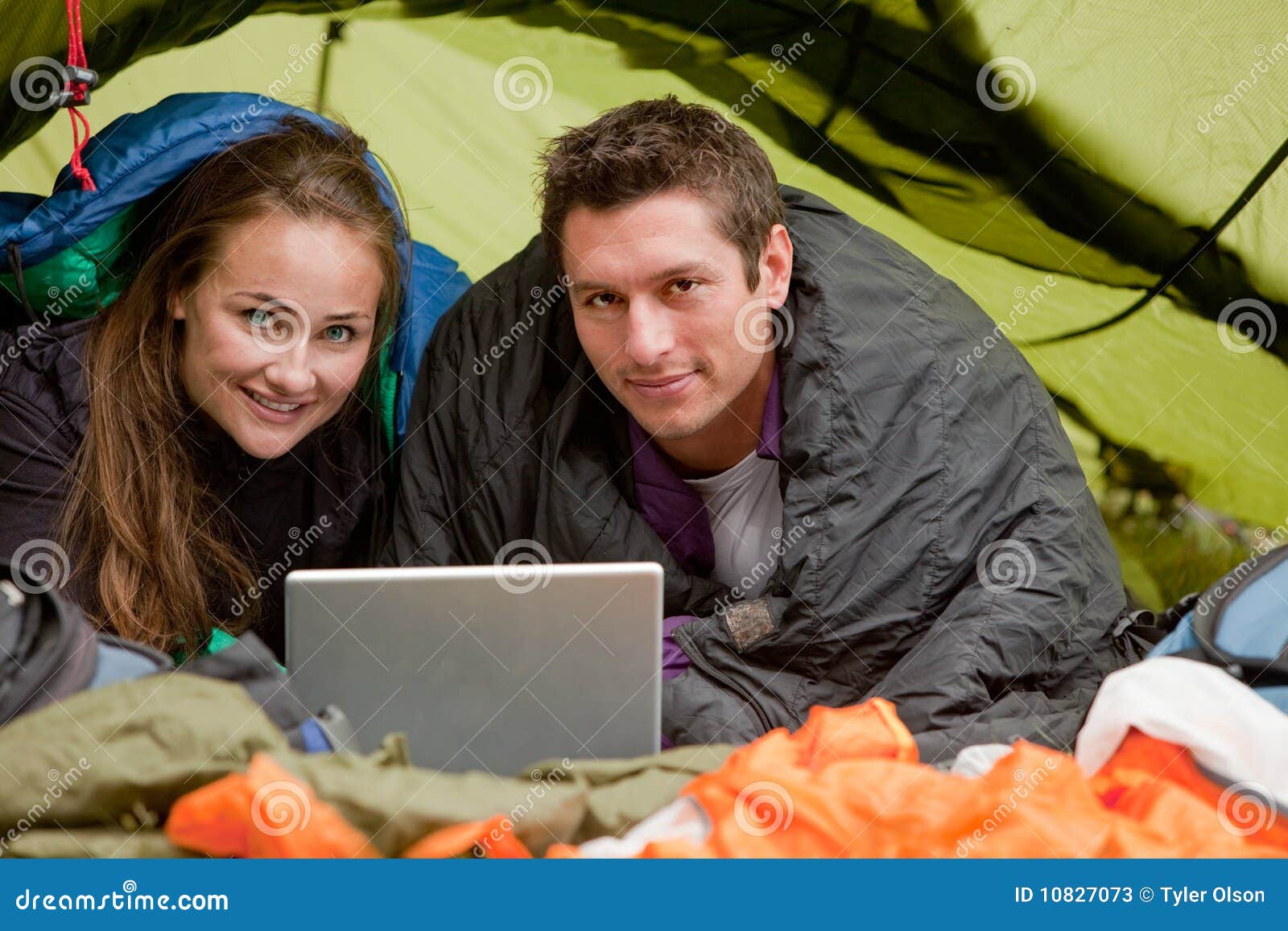 Camping with Computer stock image. Image of beautiful 10827073
