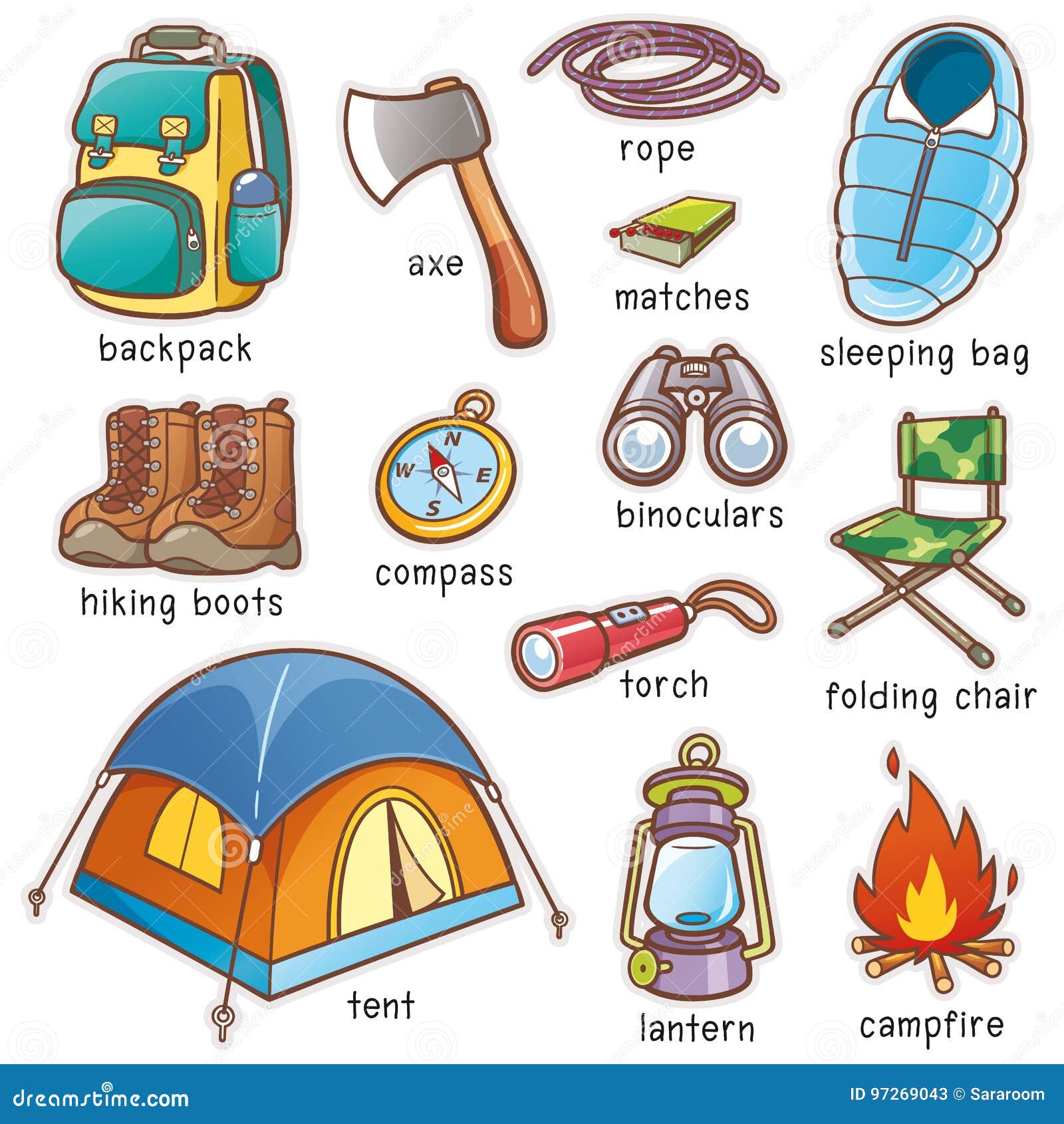 https://thumbs.dreamstime.com/z/camping-equipment-vector-illustration-cartoon-vocabulary-97269043.jpg