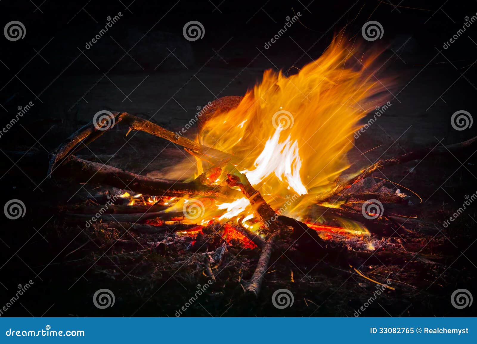 Camping fire stock image. Image of heat, fireplace, nature - 33082765