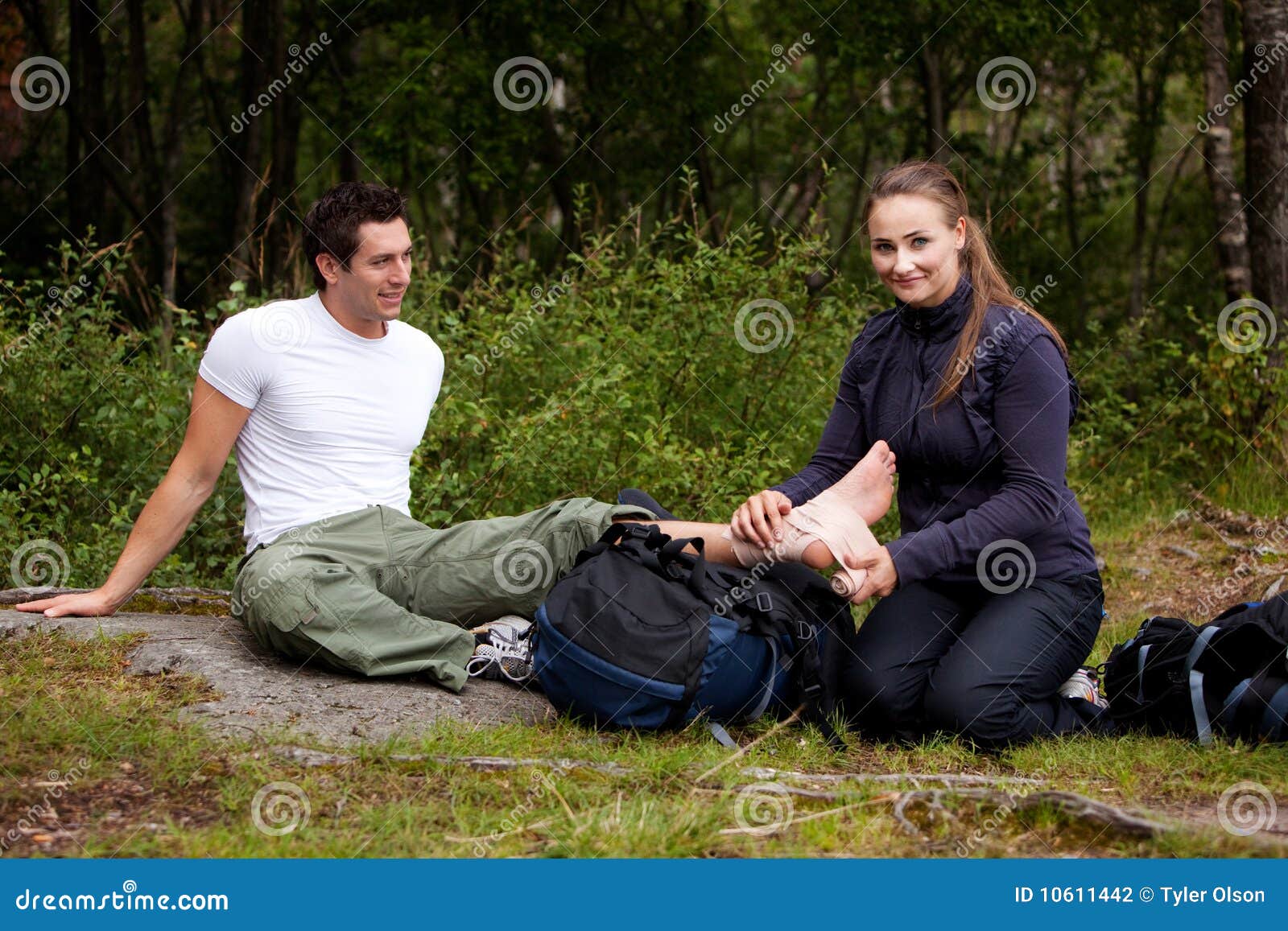 Camping First Aid stock photo. Image of injured, nature 10611442