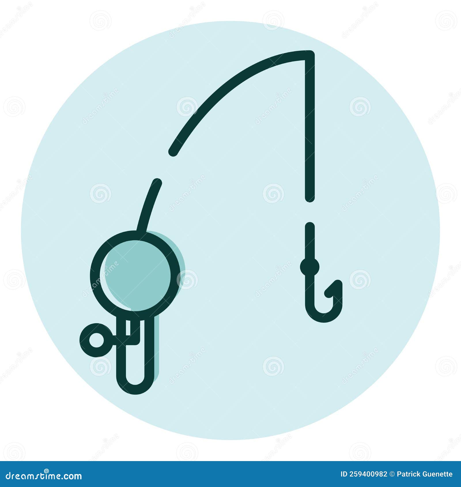 Camping Fishing Stick, Icon Stock Vector - Illustration of angler