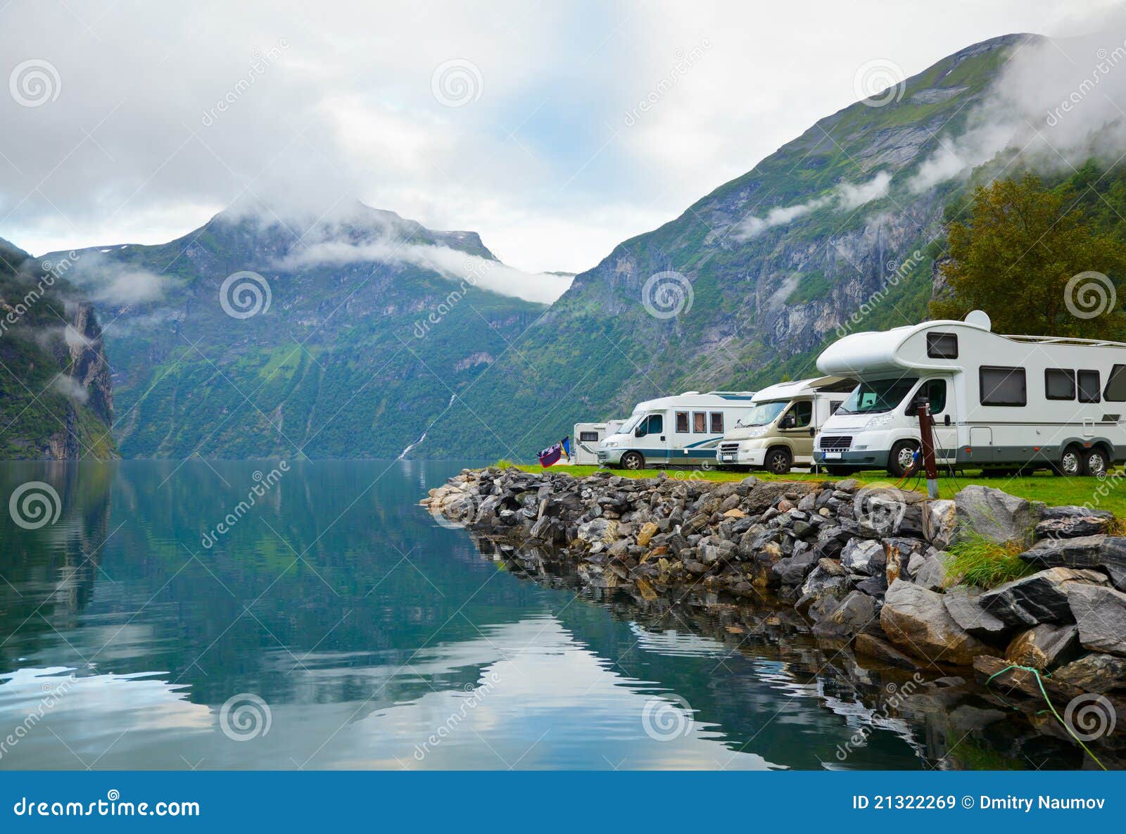Camping By Fjord Stock Image Image Of Campground Mountain 21322269