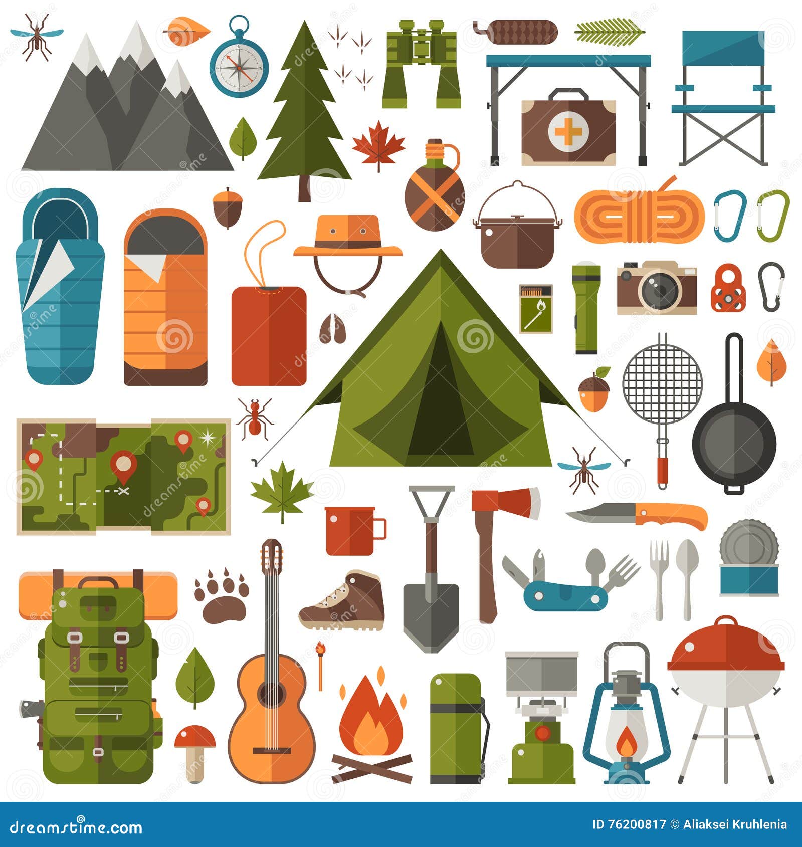 Camping Equipment Stock Illustrations – 61,331 Camping Equipment