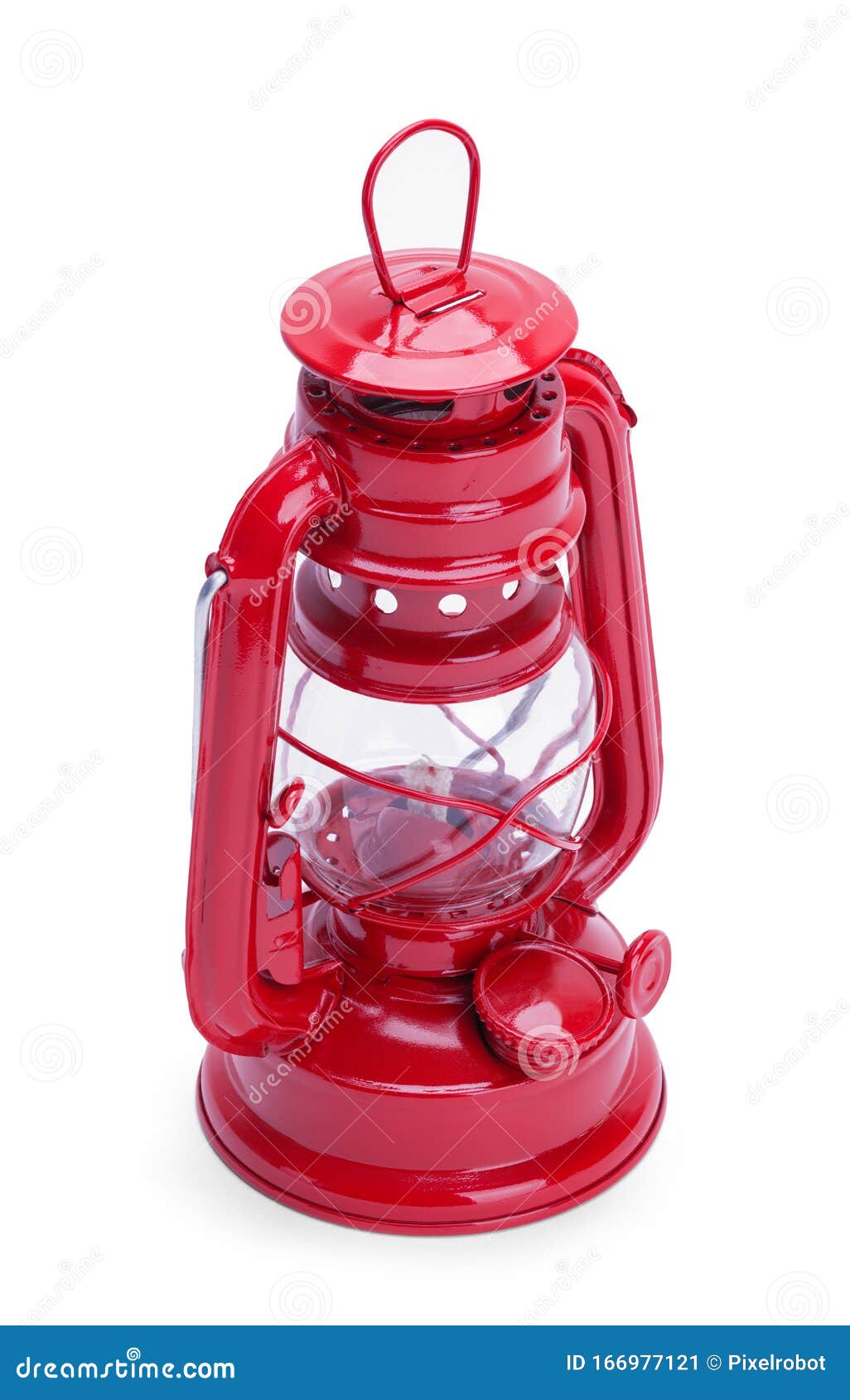 red camping lantern
