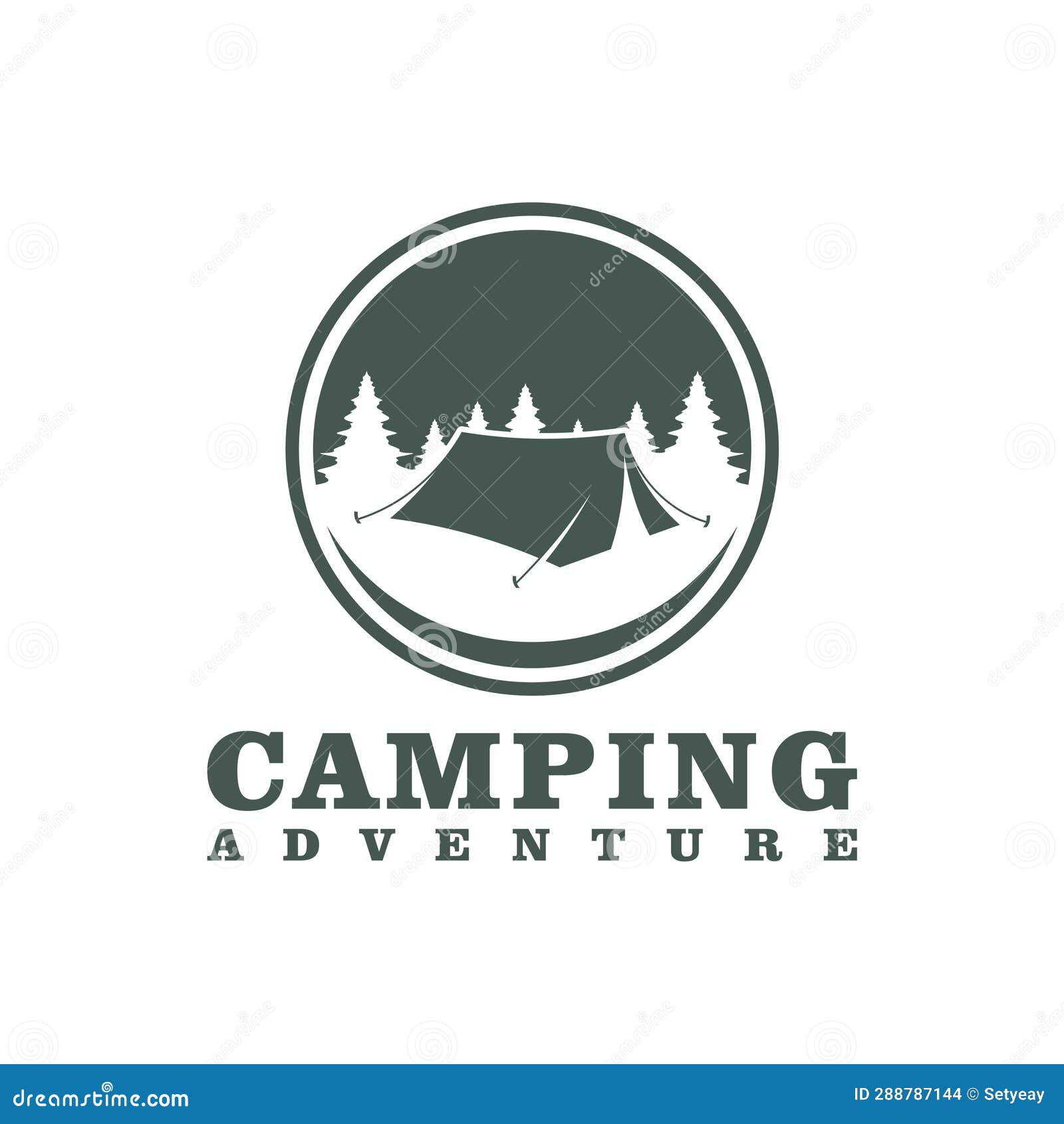 Camping Logo Design Template. Camping Adventure Logo Vector