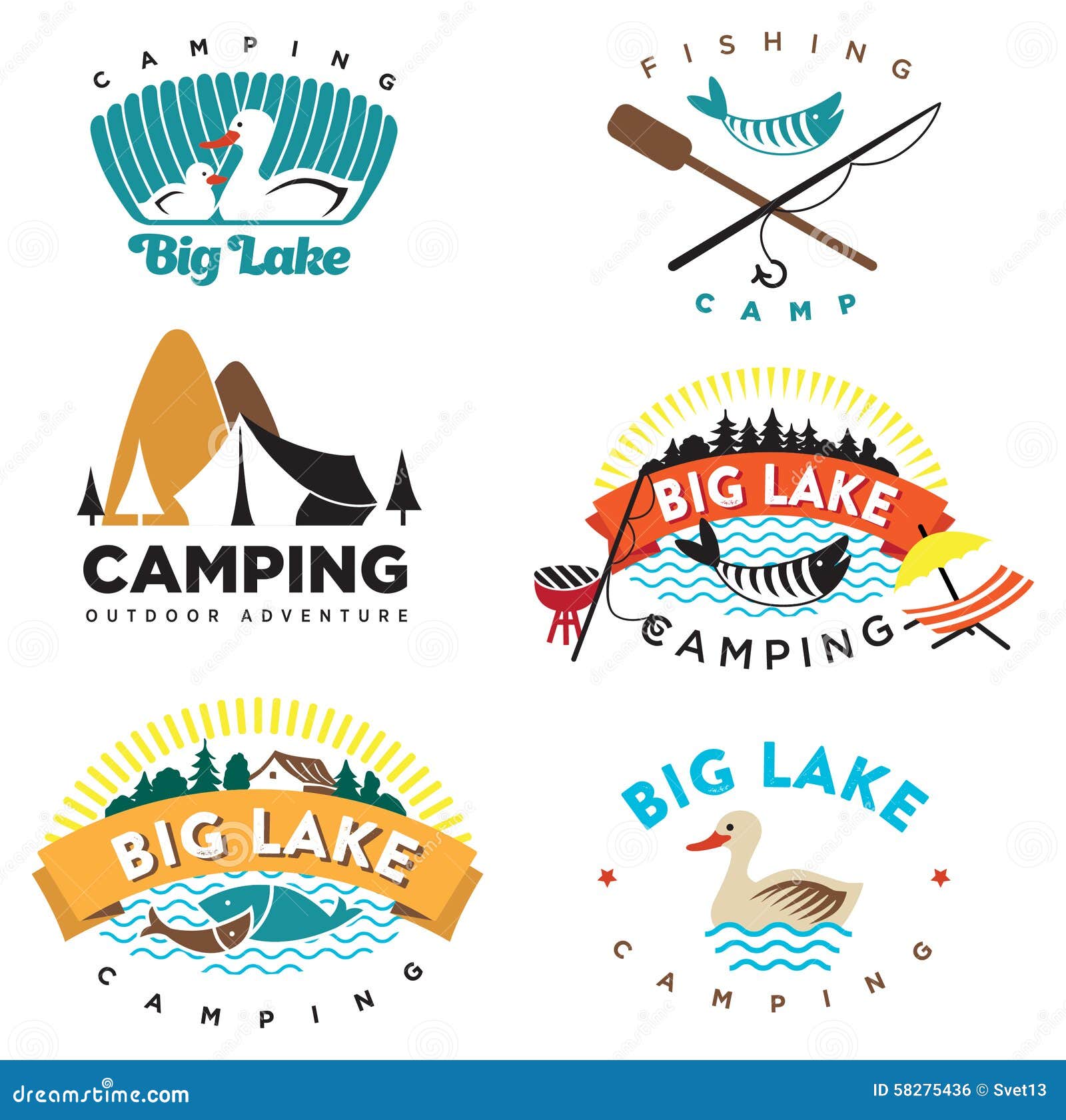 Camping logo stock vector. Illustration of fishing, sign - 58275436