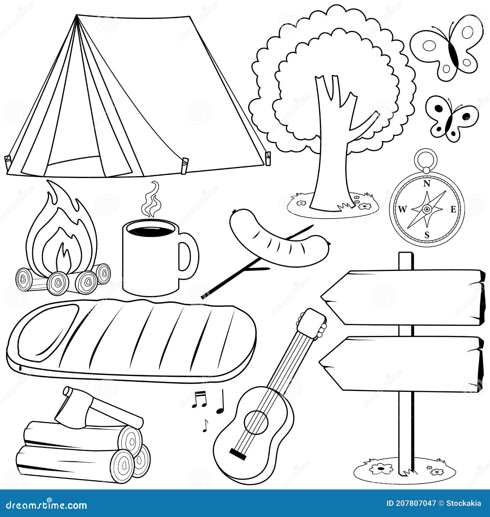 Camping Gear Coloring Pages Download And Print For Free