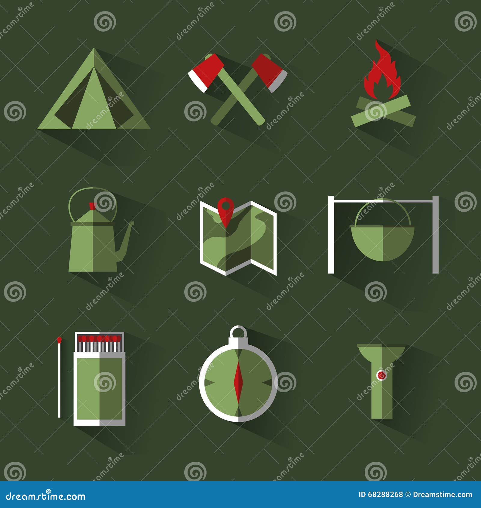 Camping stock vector. Illustration of adventure, inventory 68288268