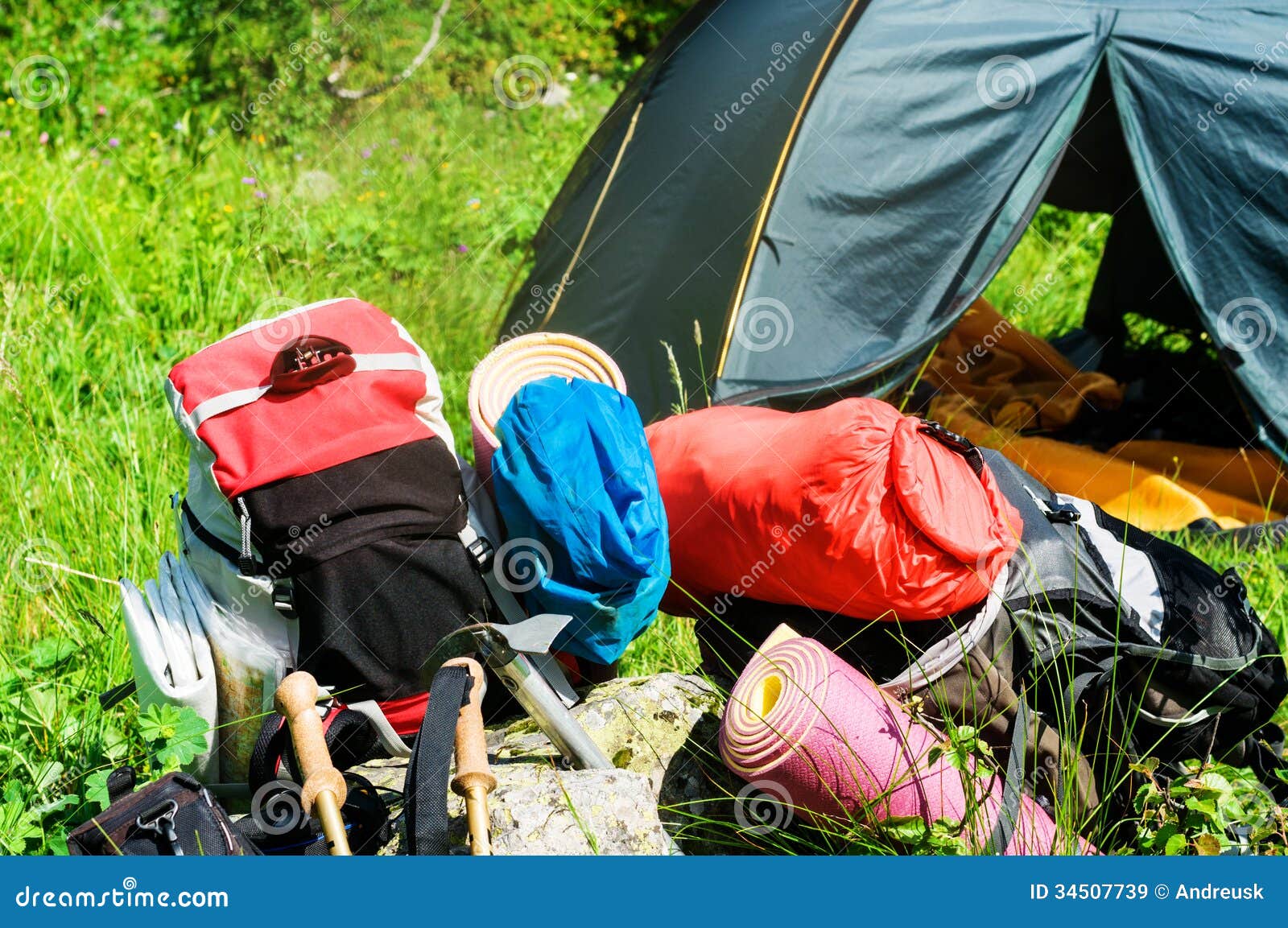 Camping outdoors stock image. Image of leisure, landscape - 34507739