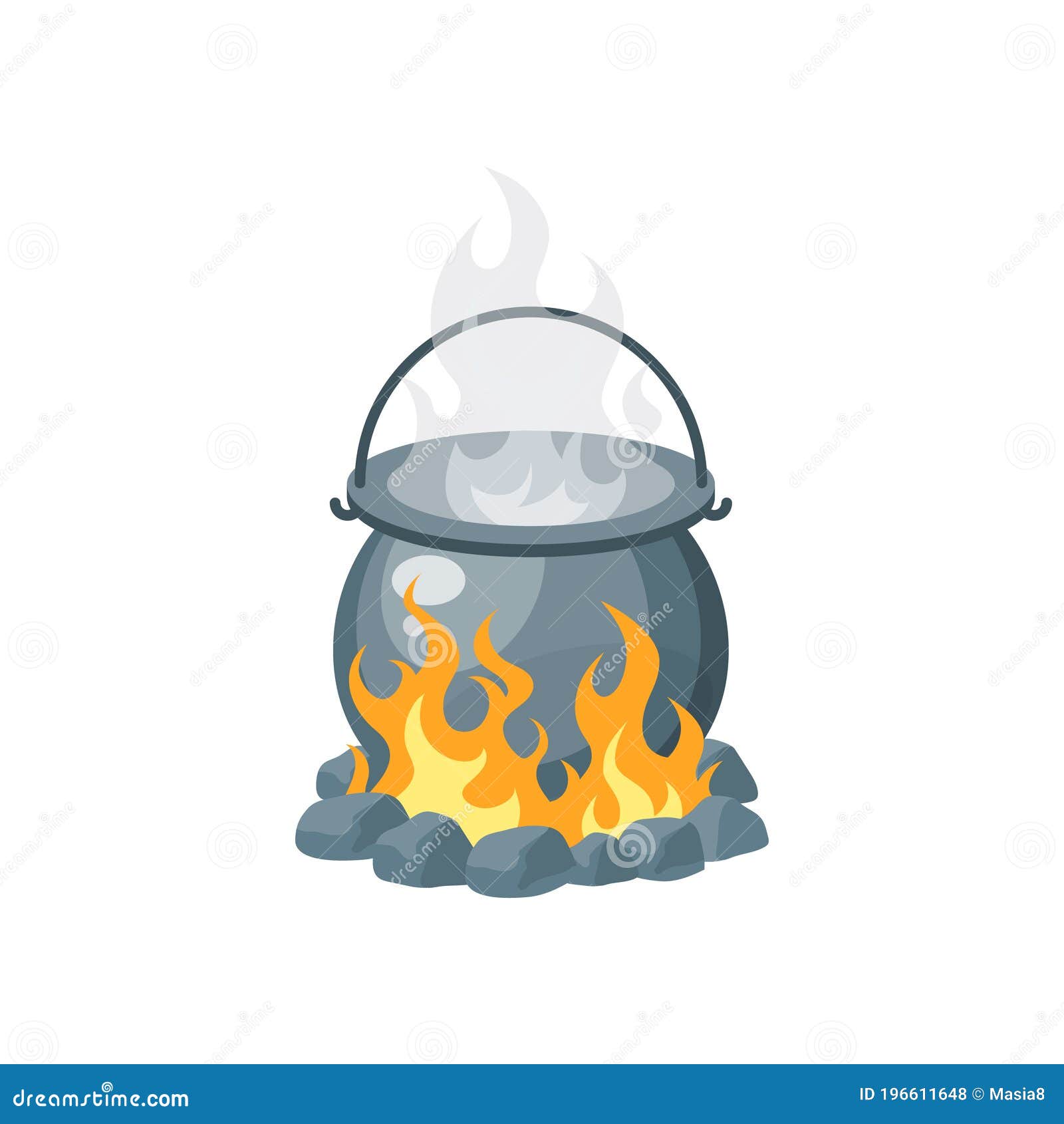 Bonfire Camping Kettle Stock Illustration - Download Image Now