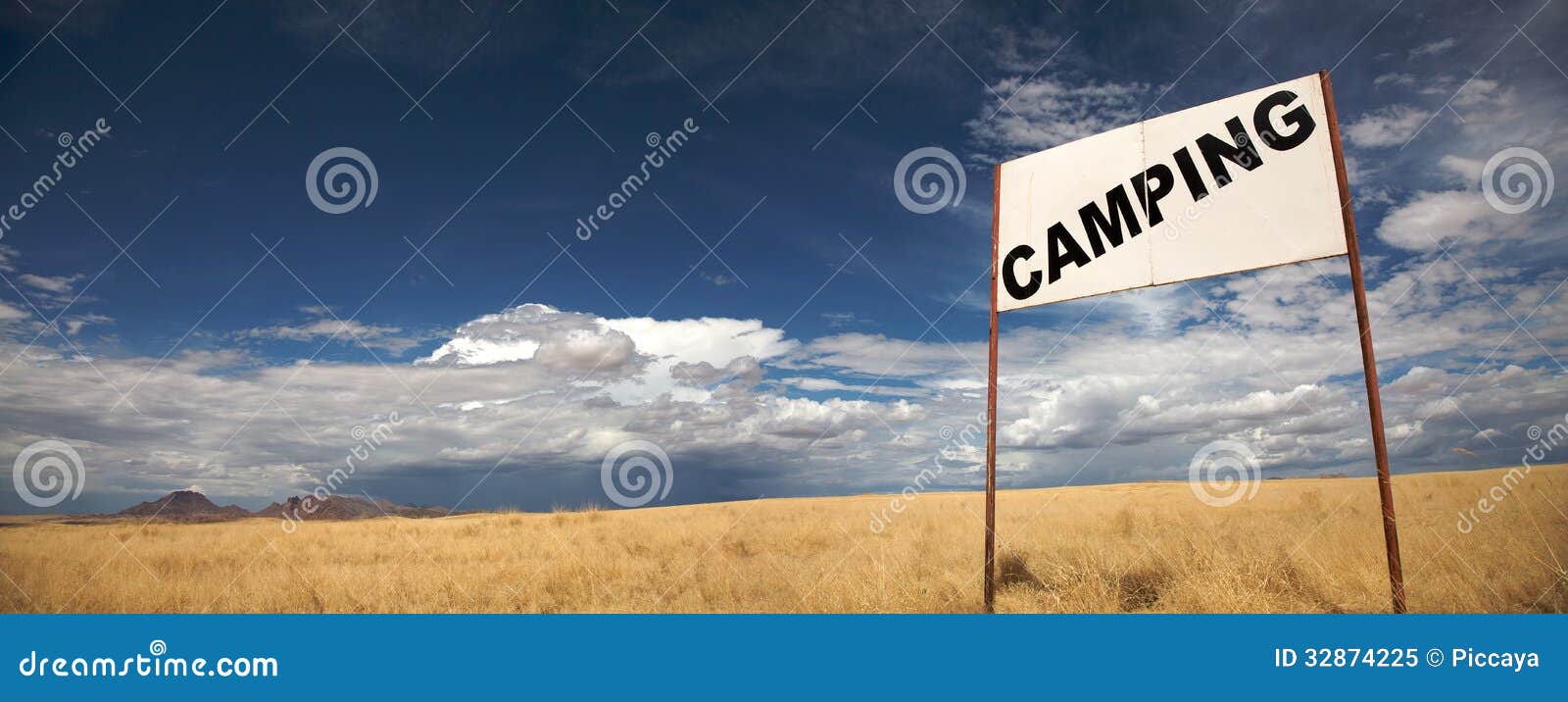 Camping signboard stock image. Image of copyspace, horizon - 32874225