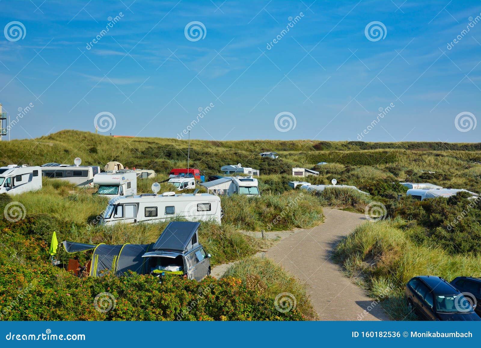 Camping Site Called `Kogerstrand` with Big Cars and Camper Vans in the  Dunes Near Beach Onisland Texel Editorial Photo - Image of campsite,  trailer: 160182536