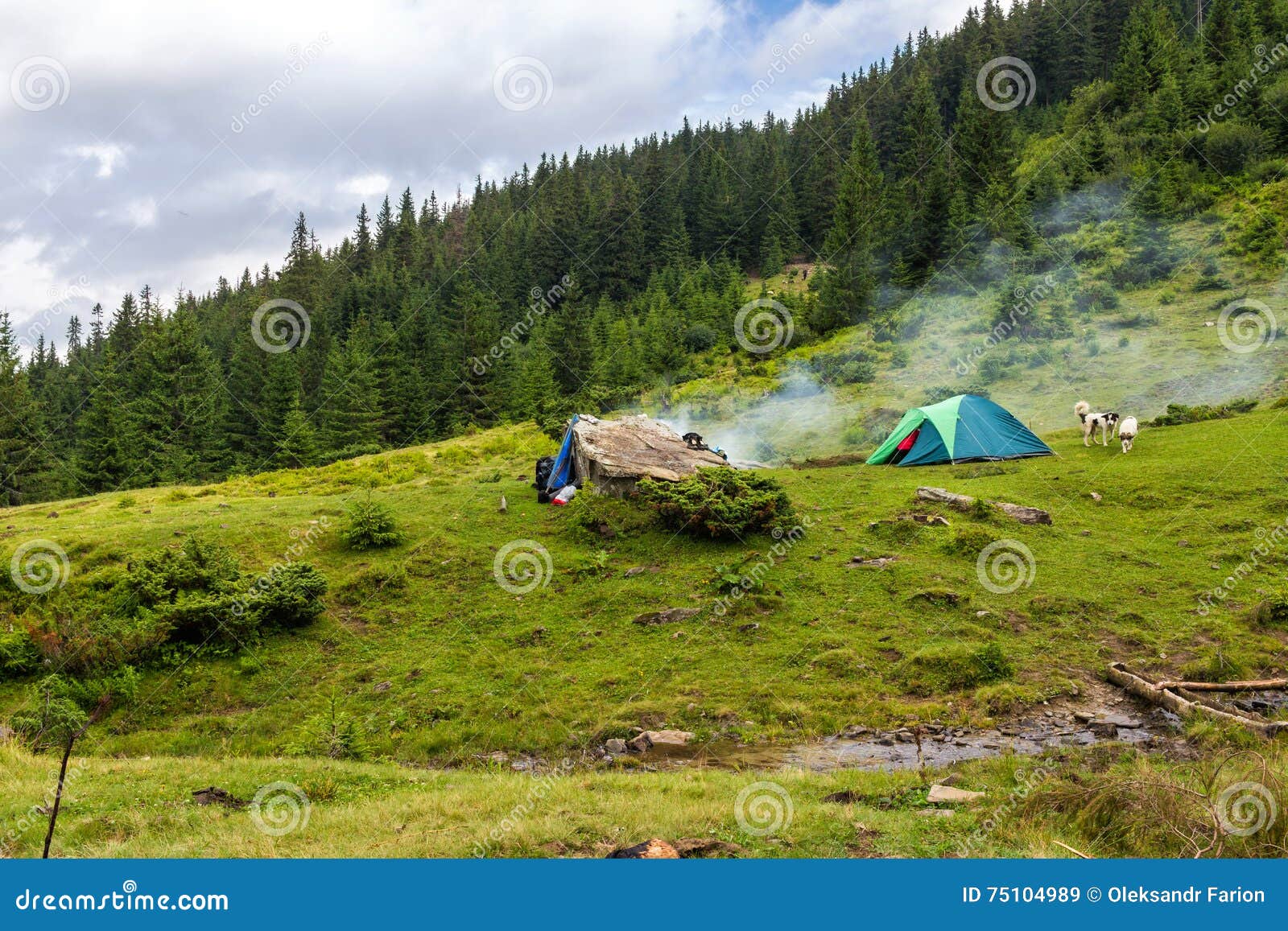Camping Tent At Carpathian Mountains Summertime Journey Ukraine Europe Stock Image Image Of Fantastic Hill 75104989