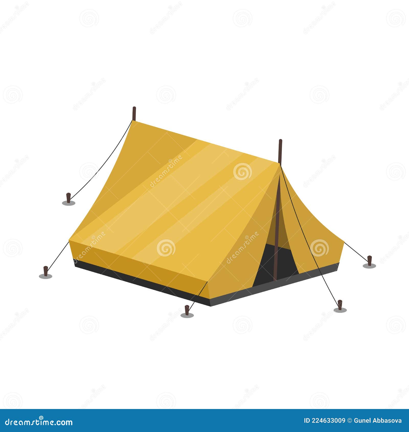 Camping Tent Clipart. Camping Tent Isolated Flat Vector Clipart Stock
