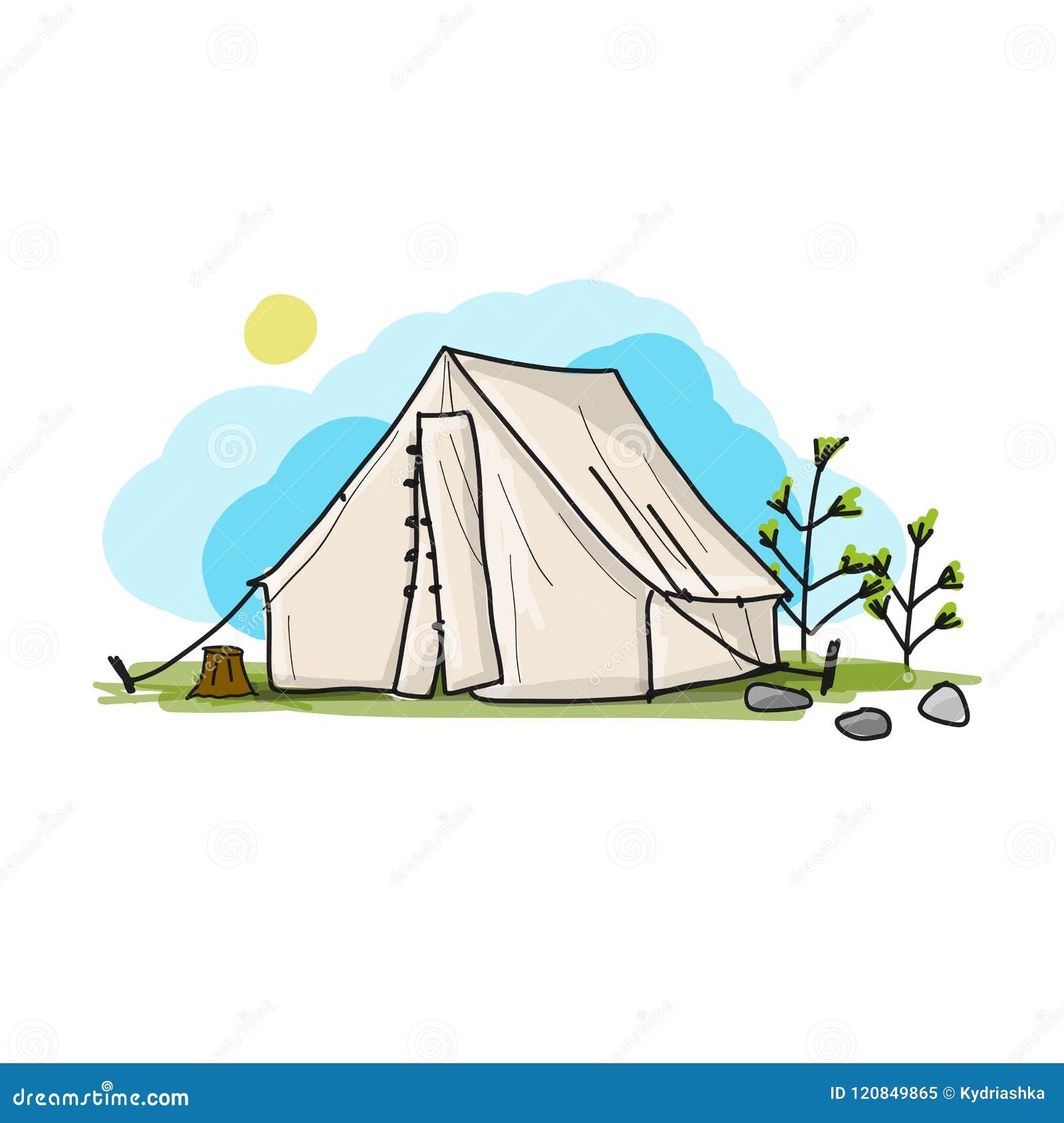 How To Draw A Tent Step by Step  6 Easy Phase