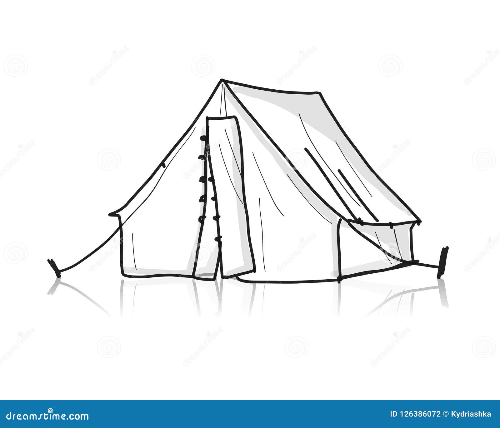 Camping Tent for Tourism, Sketch for Your Design Stock Vector ...