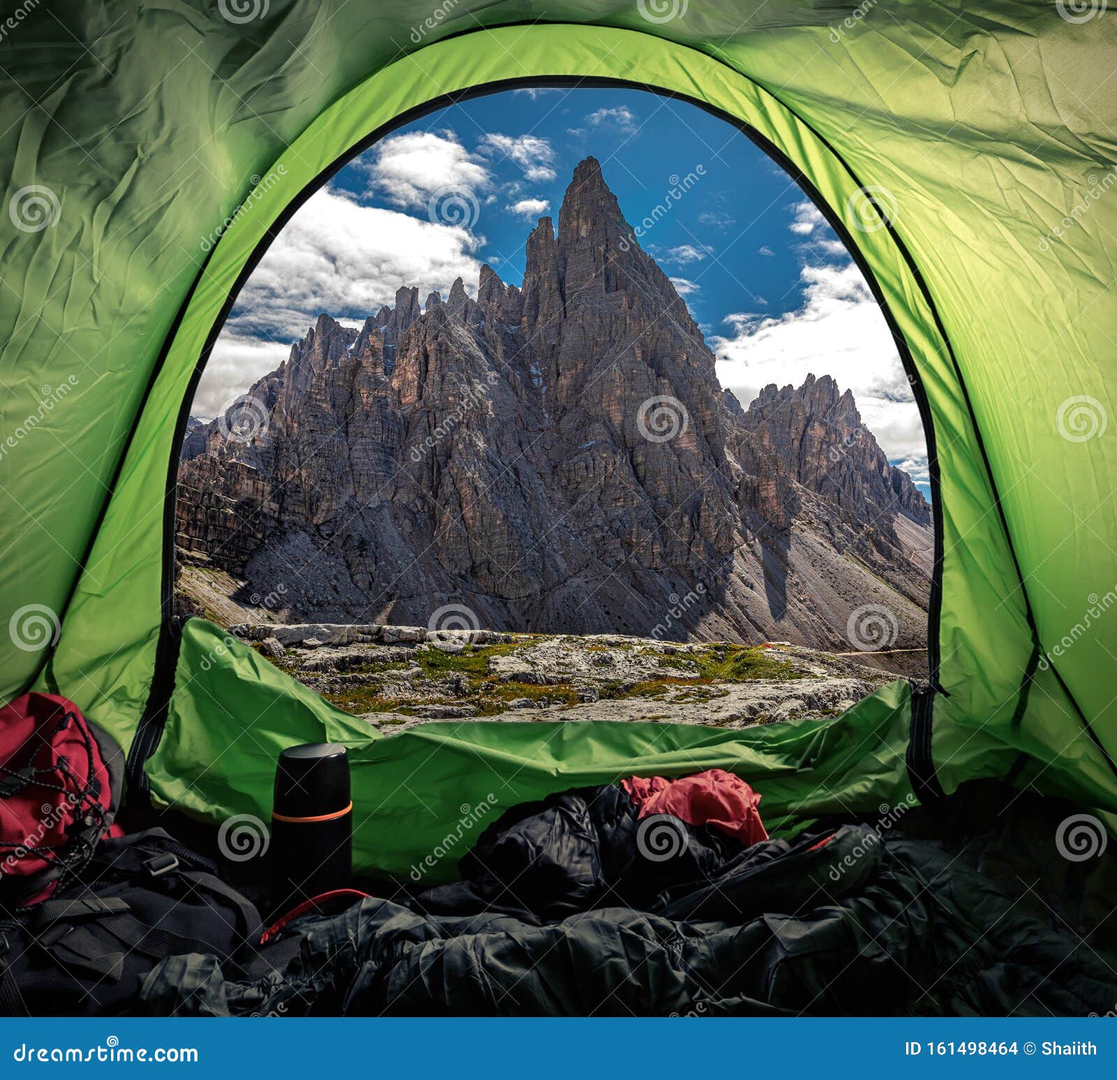 Camping In Tent At Tre Cime In Dolomites Italy Stock Photo Image Of Europe Landscape 161498464