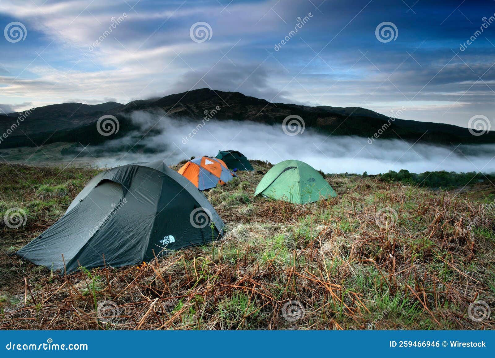 Camping Tents in the Scottish Highlands Above the Clouds Stock Photo Image of outside, natural