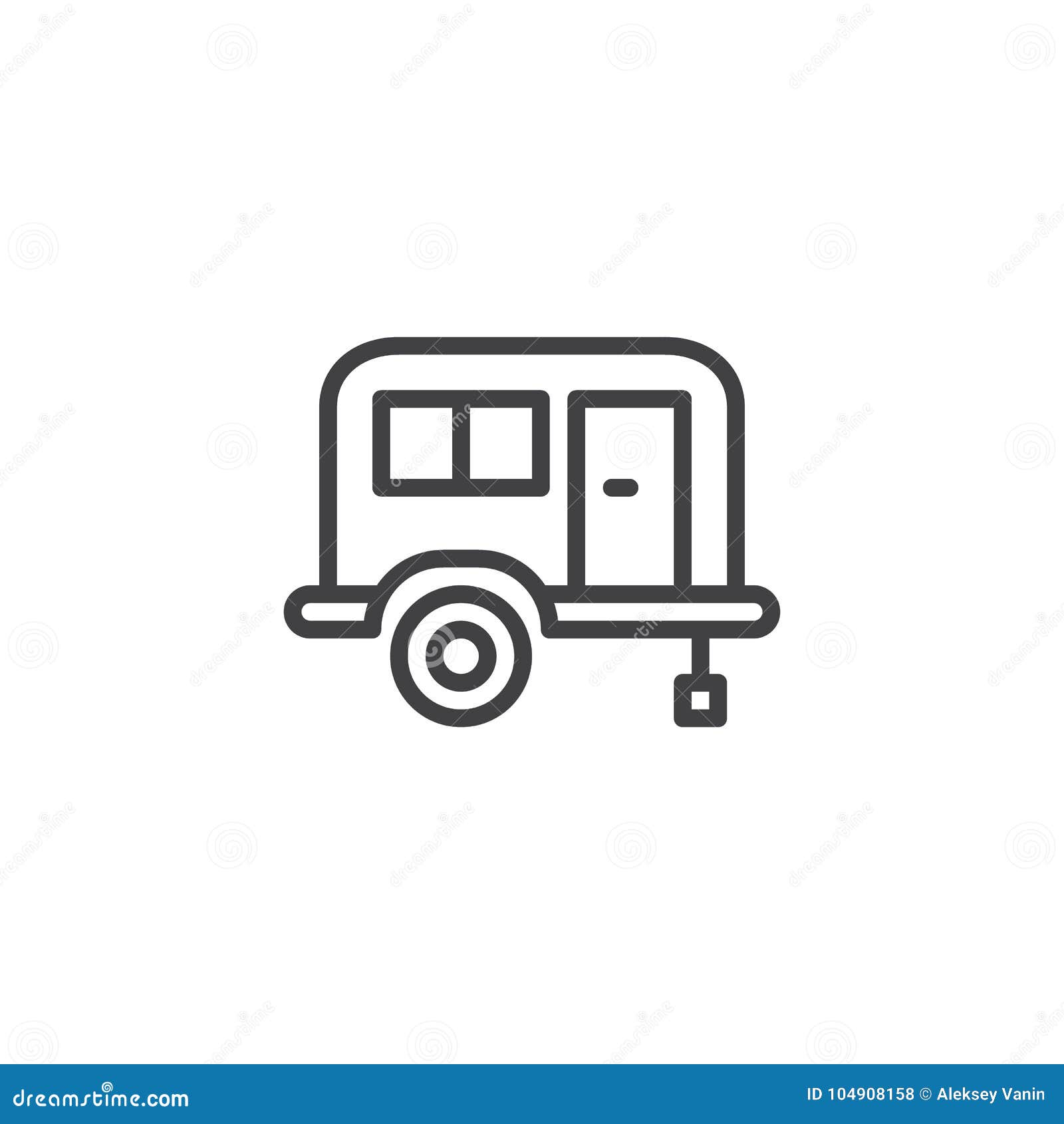 Camping trailer line icon stock vector. Illustration of camper - 104908158