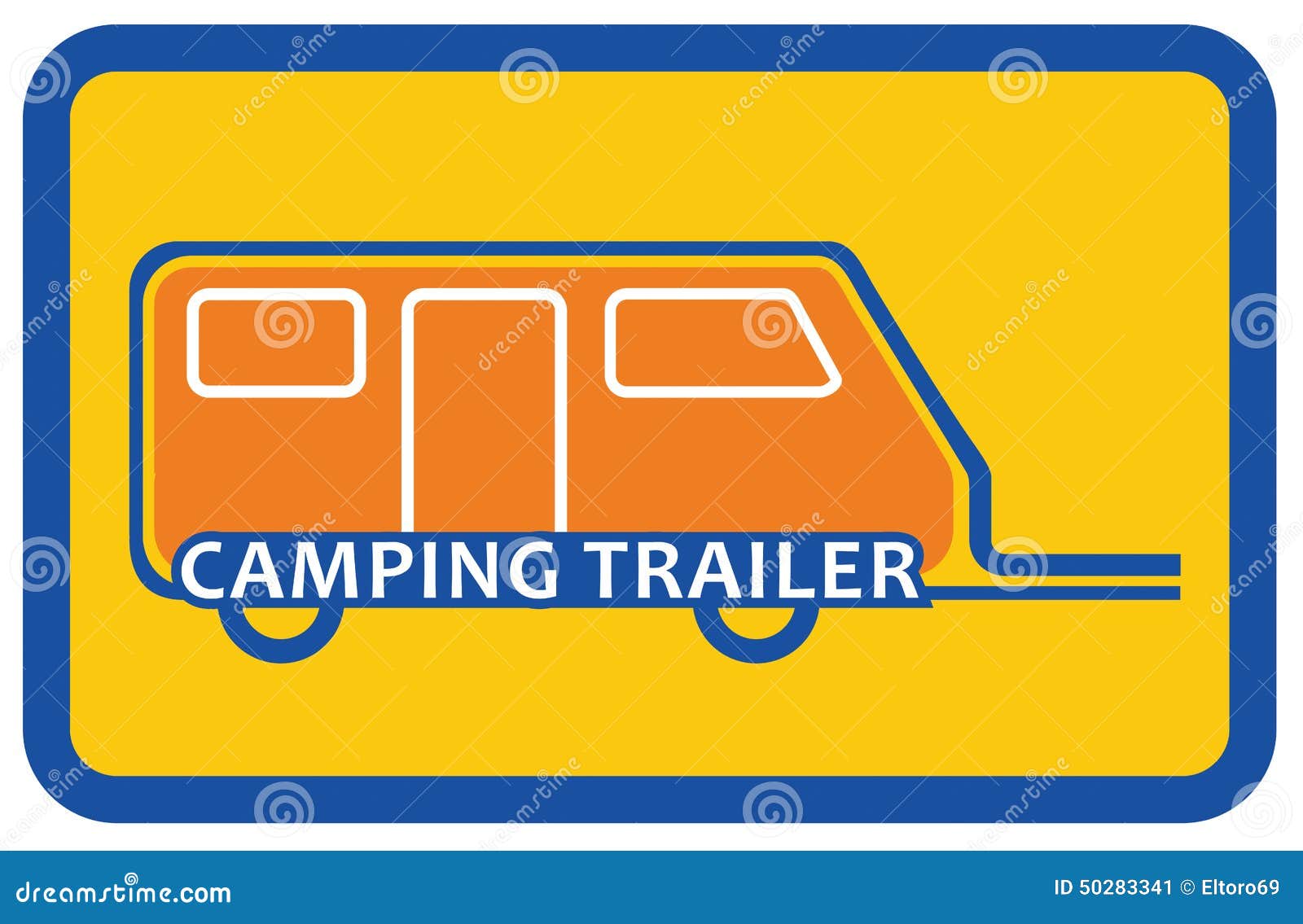 Camping trailer sign stock vector. Illustration of recreational - 50283341