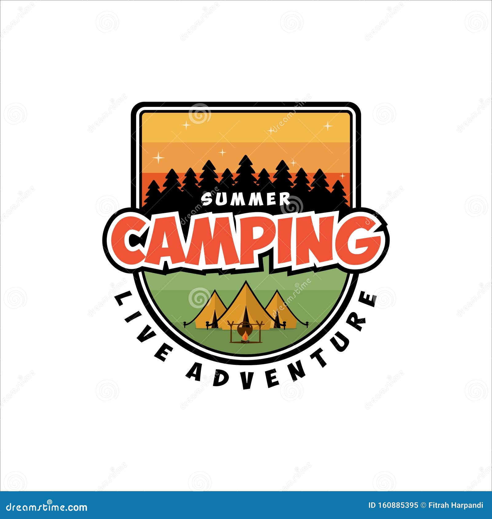 Summer Camping Live Adventure Logo Stock Vector - Illustration of ...