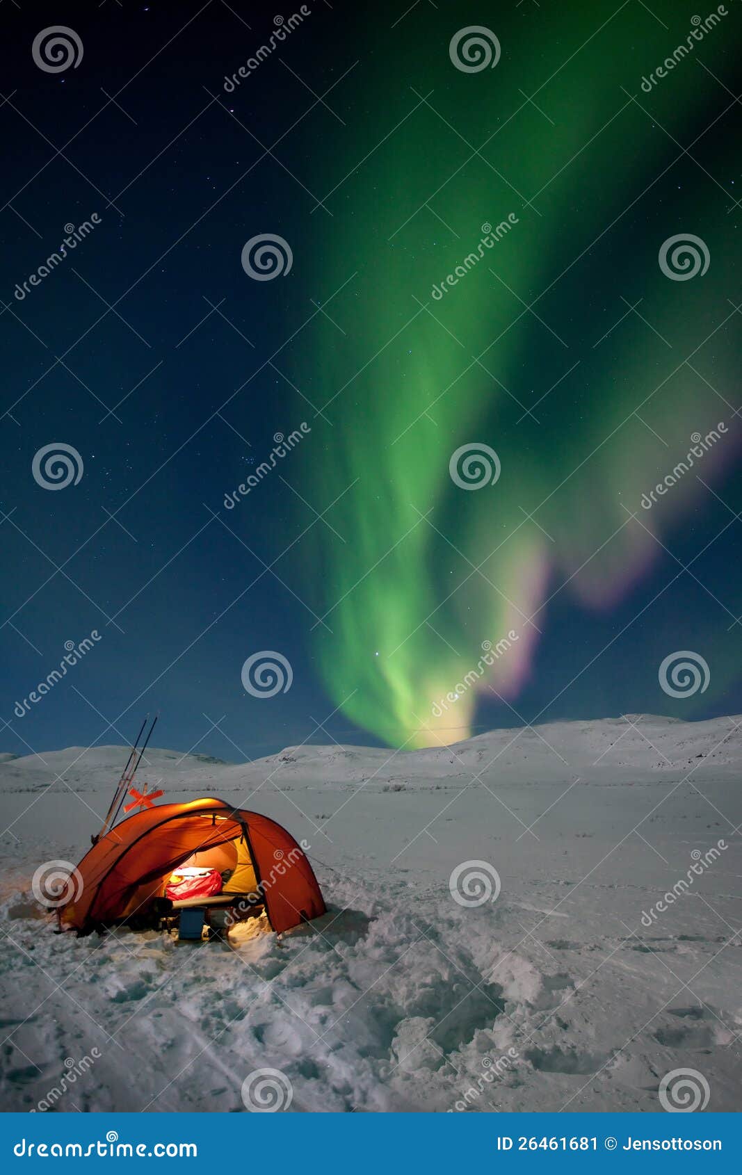 Camping Under Northern Lights Stock Image Image of tent, night 26461681