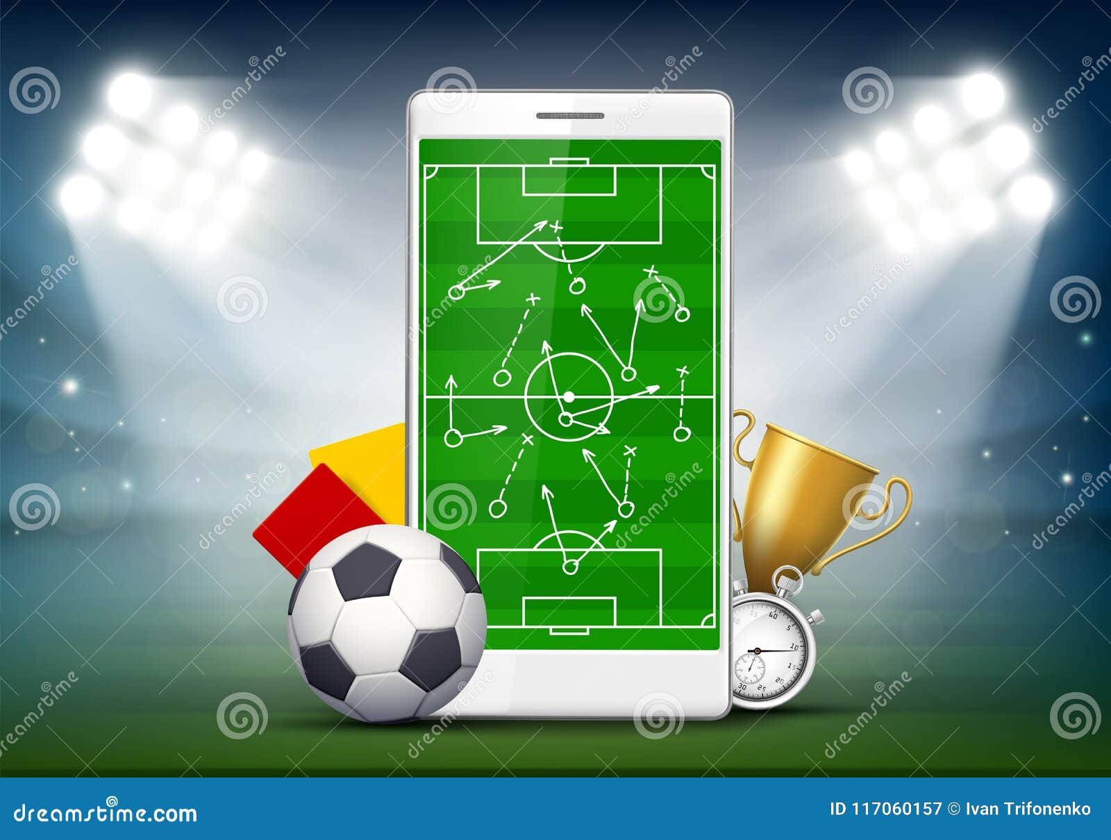 Futebol ao vivo online via celular Ilustração Vetor EPS [download] - Designi