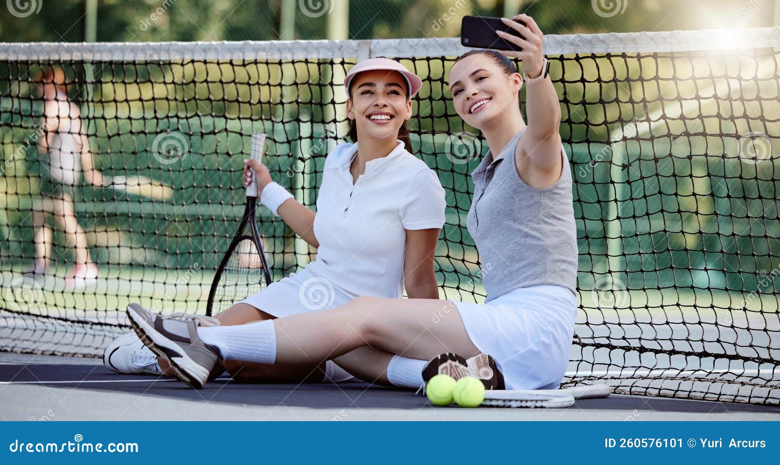 Campo De Tênis Feminino Ou Seleção Telefônica Em Festas De