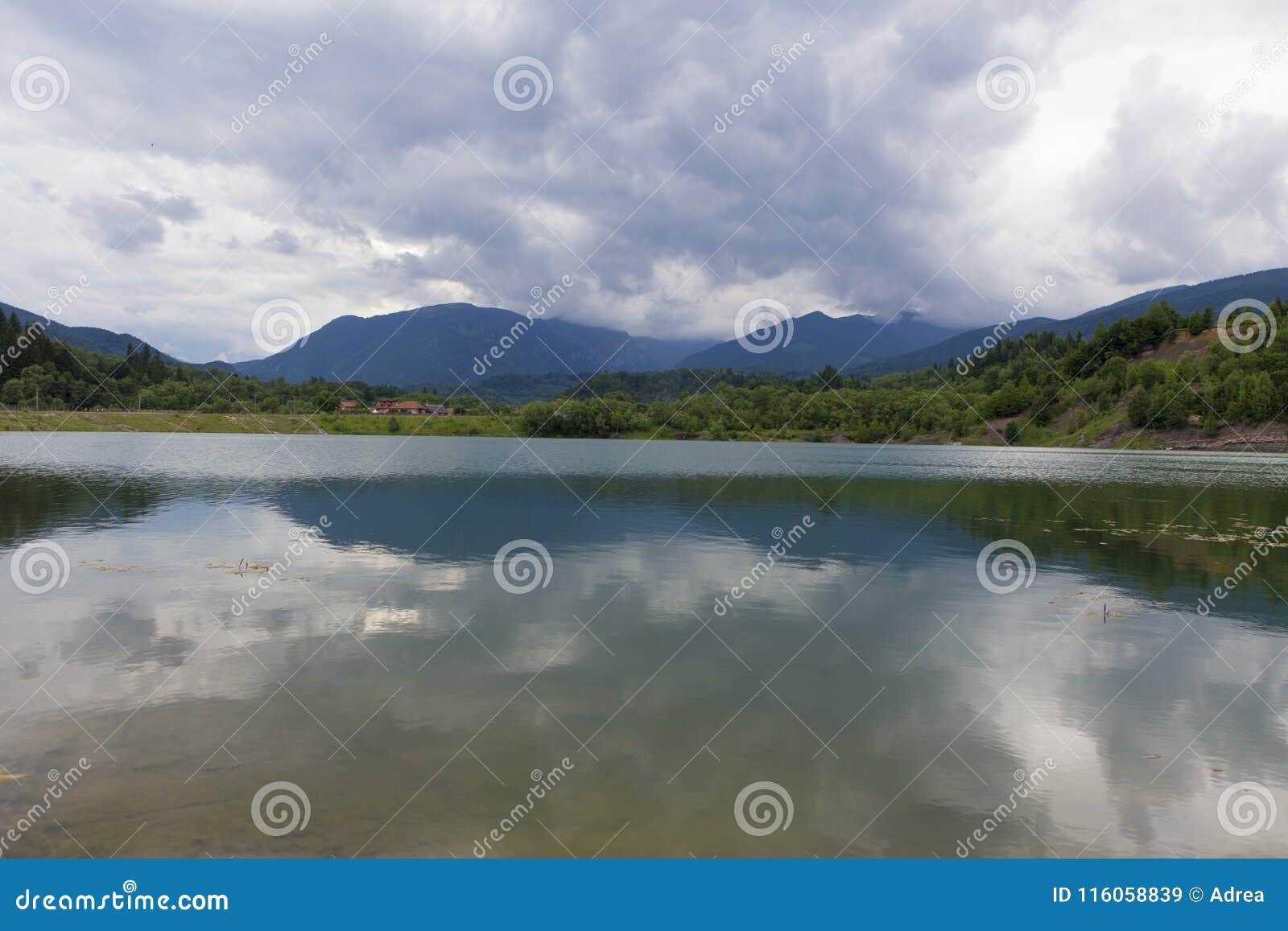 mountain landscape reflectin in campul lui neag lake
