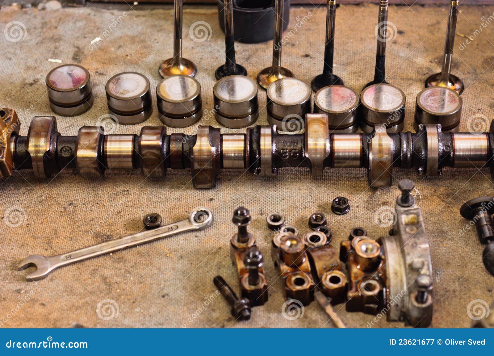 Camshaft of a car stock image. Image of technology, cover 23621677