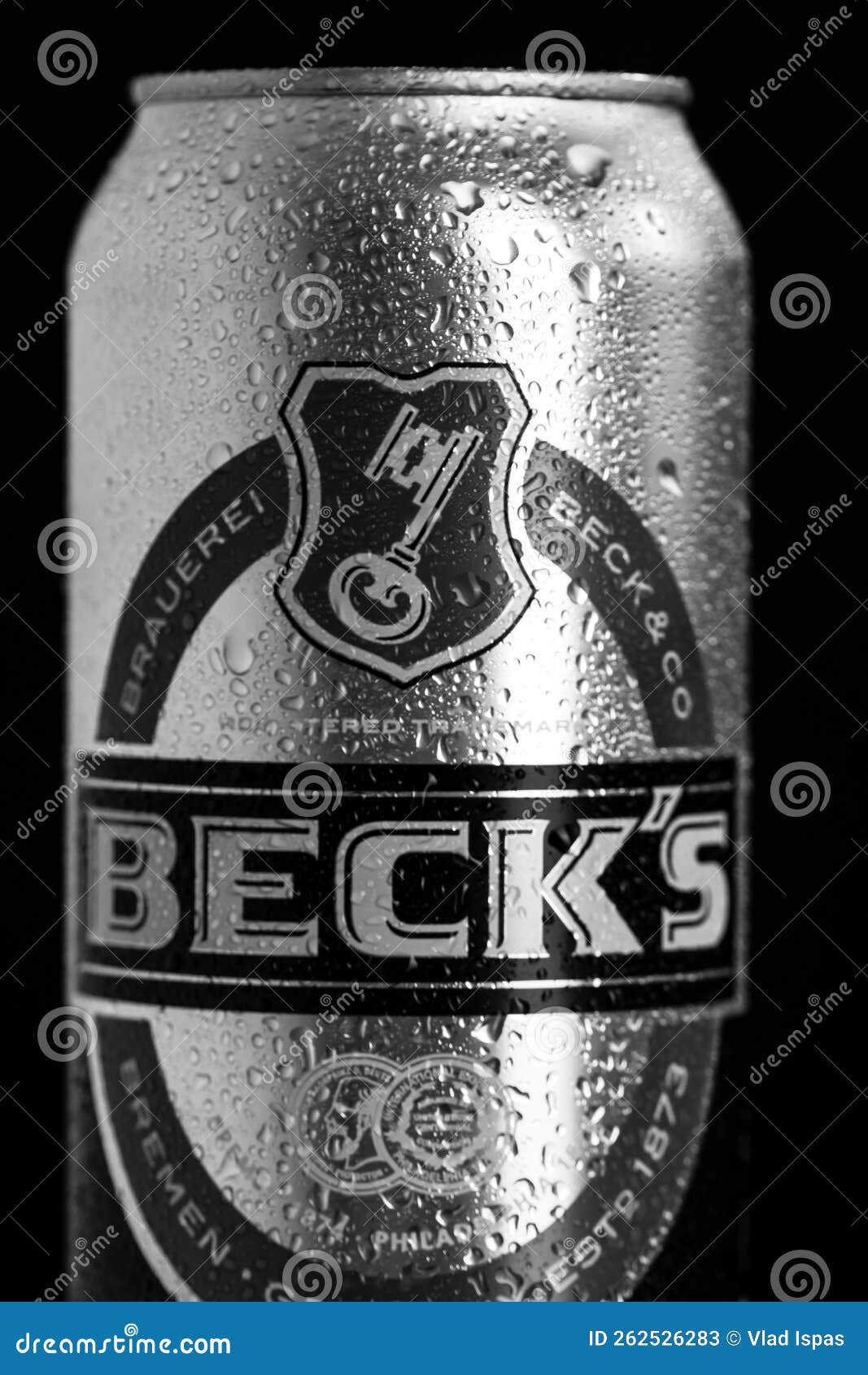 Can of Beck`s or Becks Beer. Bucharest, Romania, 2023 Editorial Stock