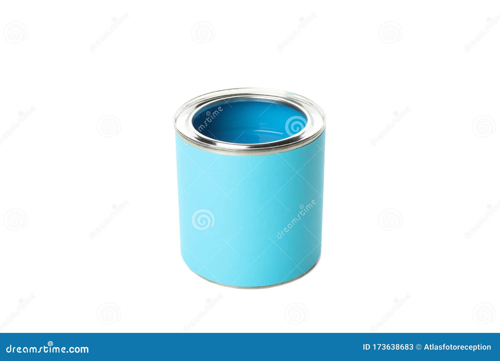 Can of Blue Paint Isolated on White Stock Image Image of aluminum