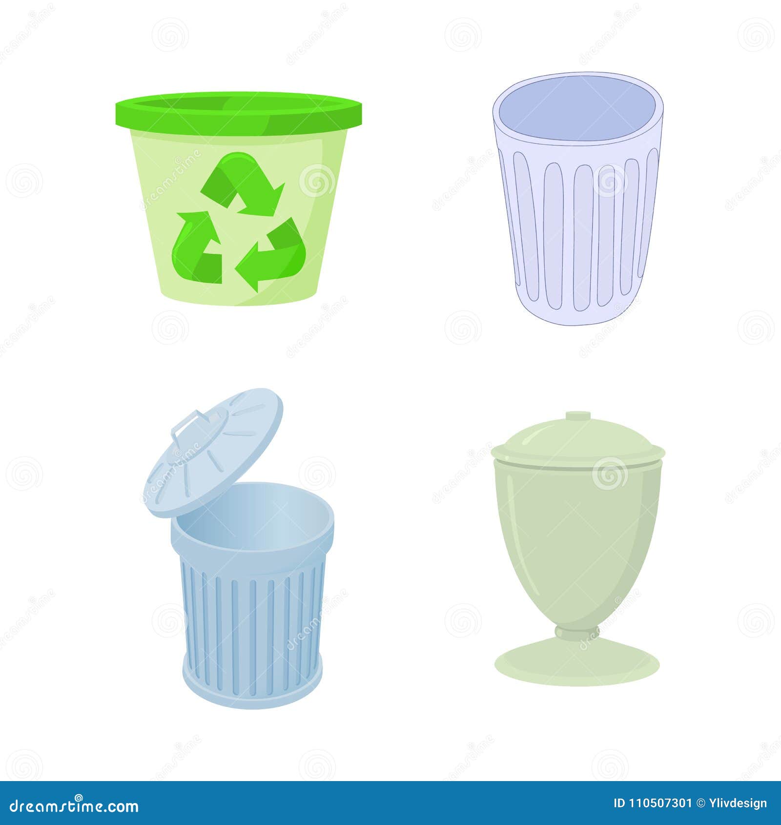 Can Icon Set, Cartoon Style Stock Vector - Illustration of bucket