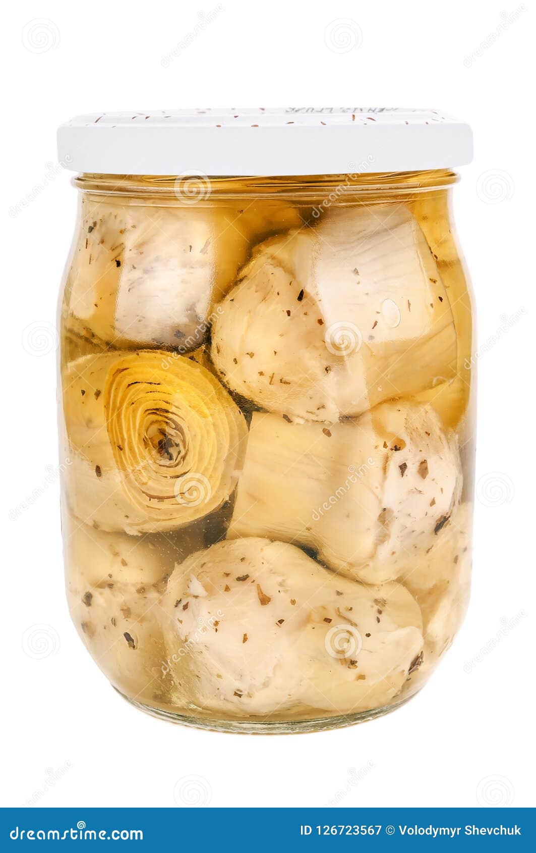 Can of Marinated Artichokes on White Stock Image Image of artichoke, olive 126723567