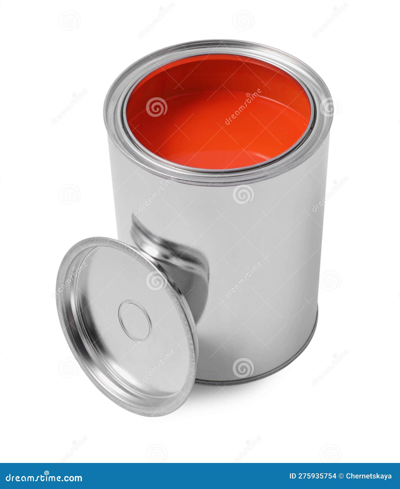 Can of Orange Paint Isolated on White Stock Photo Image of container