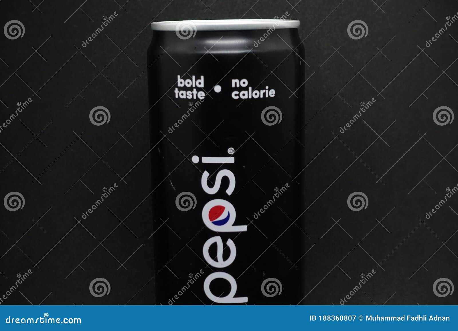 A Can of Pepsi Black Against Isolated Black Background Editorial ...