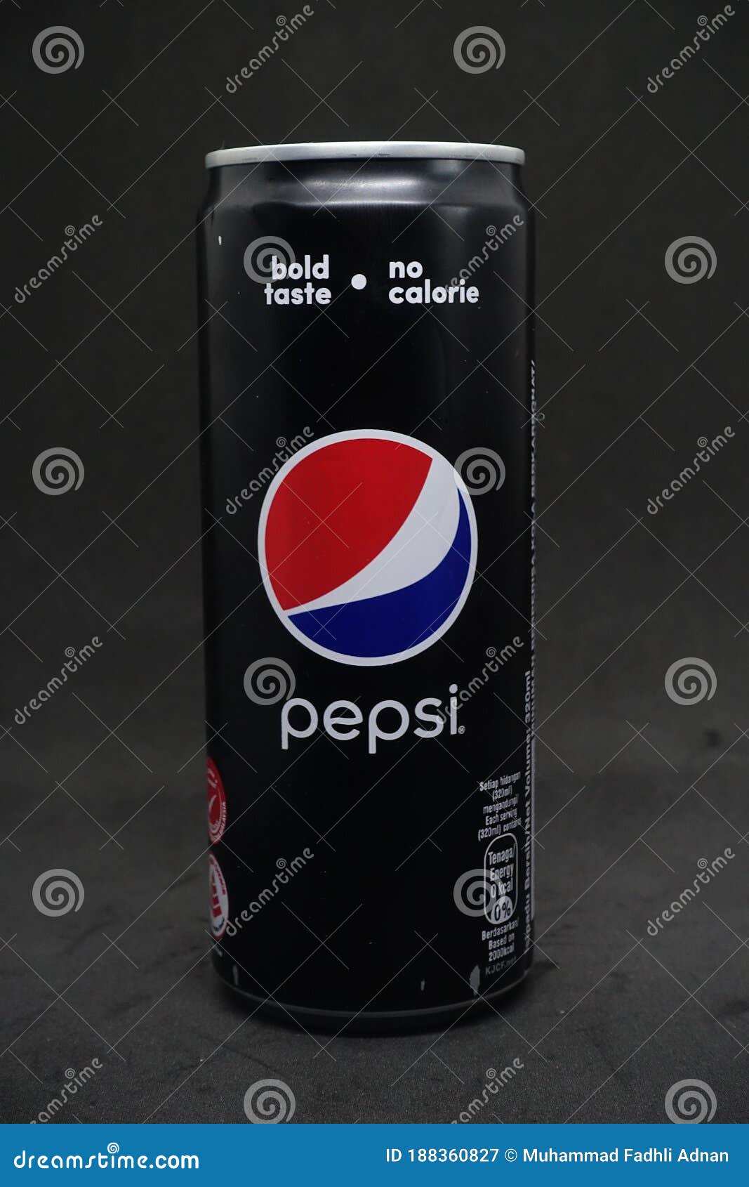 A Can of Pepsi Black Against Isolated Black Background Editorial ...