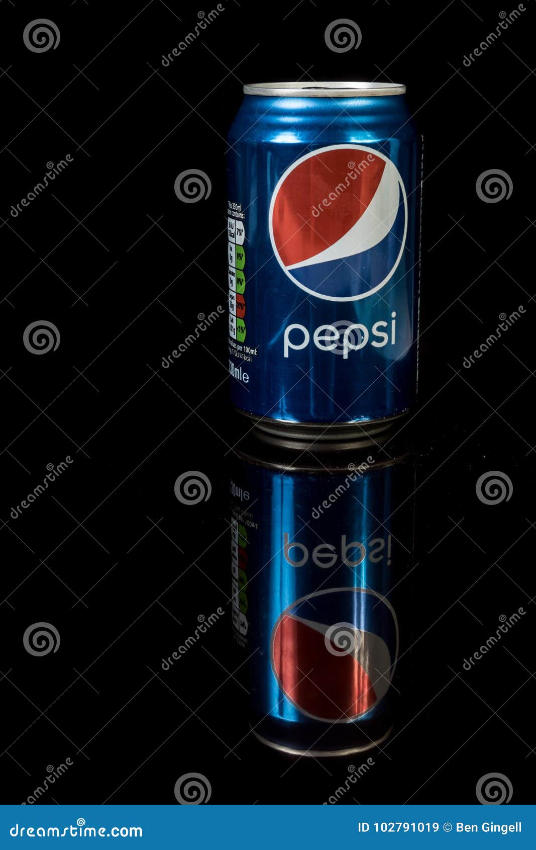 A Can of Pepsi Cola Isolated on a Black Background Editorial Stock ...