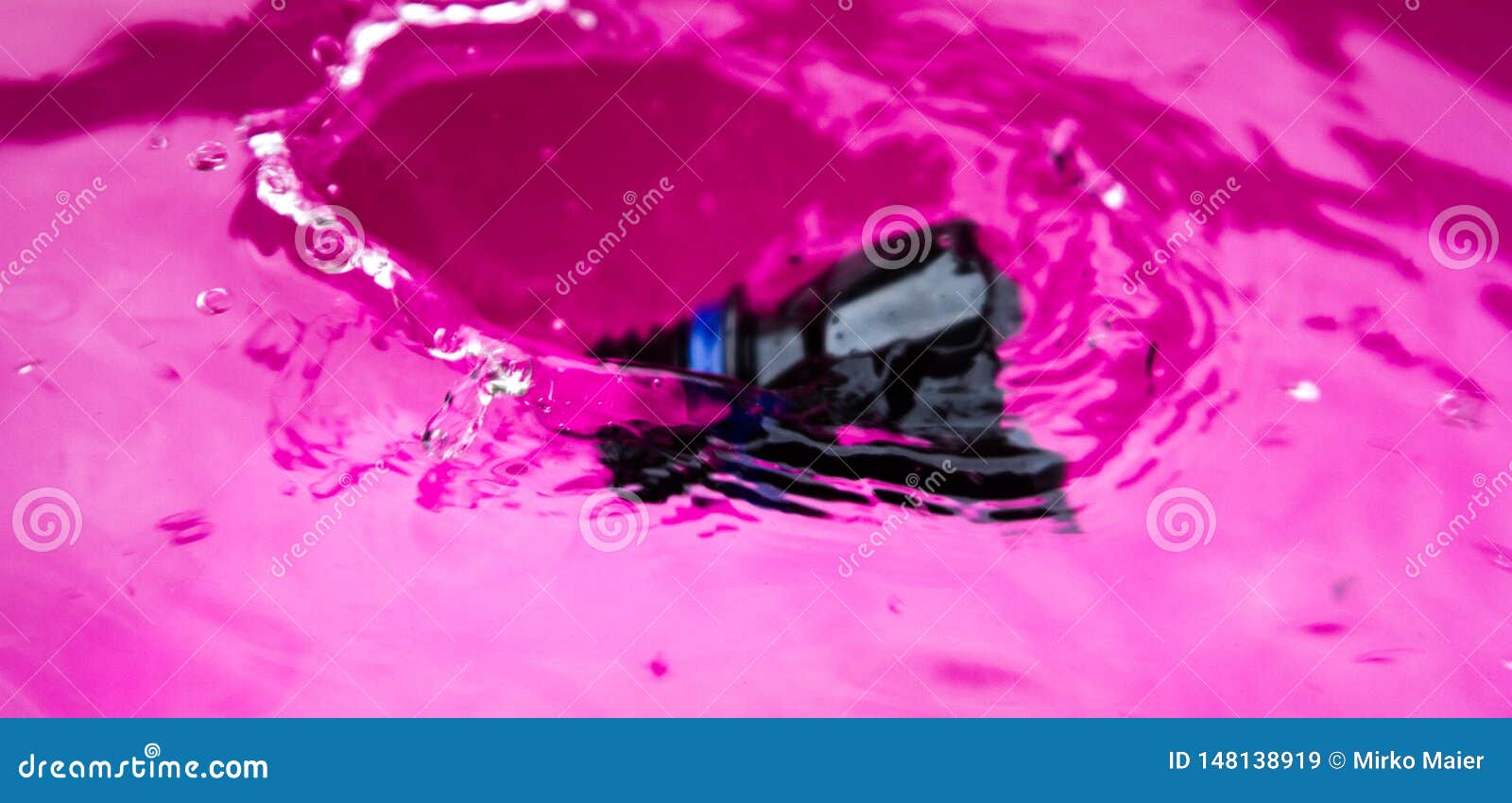 Can Plastic Bottle Falling into the Water Spraying Stock Image Image
