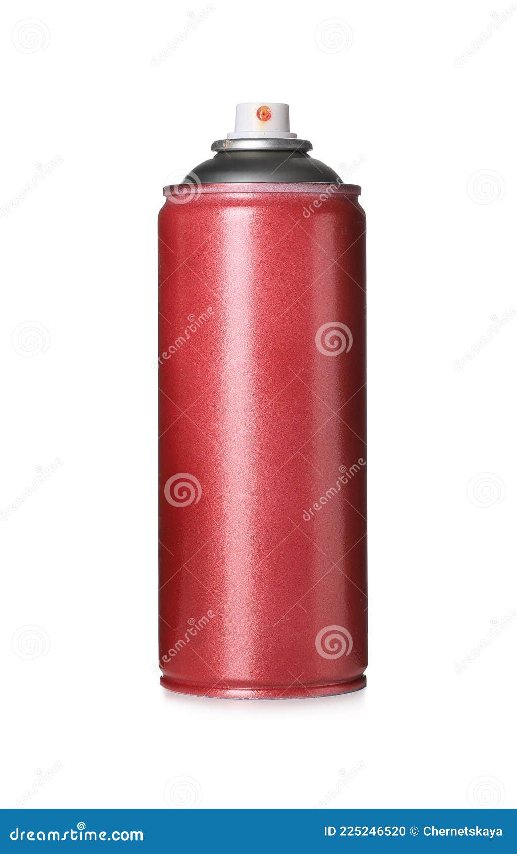Can of Red Spray Paint Isolated on White. Graffiti Supply Stock Photo