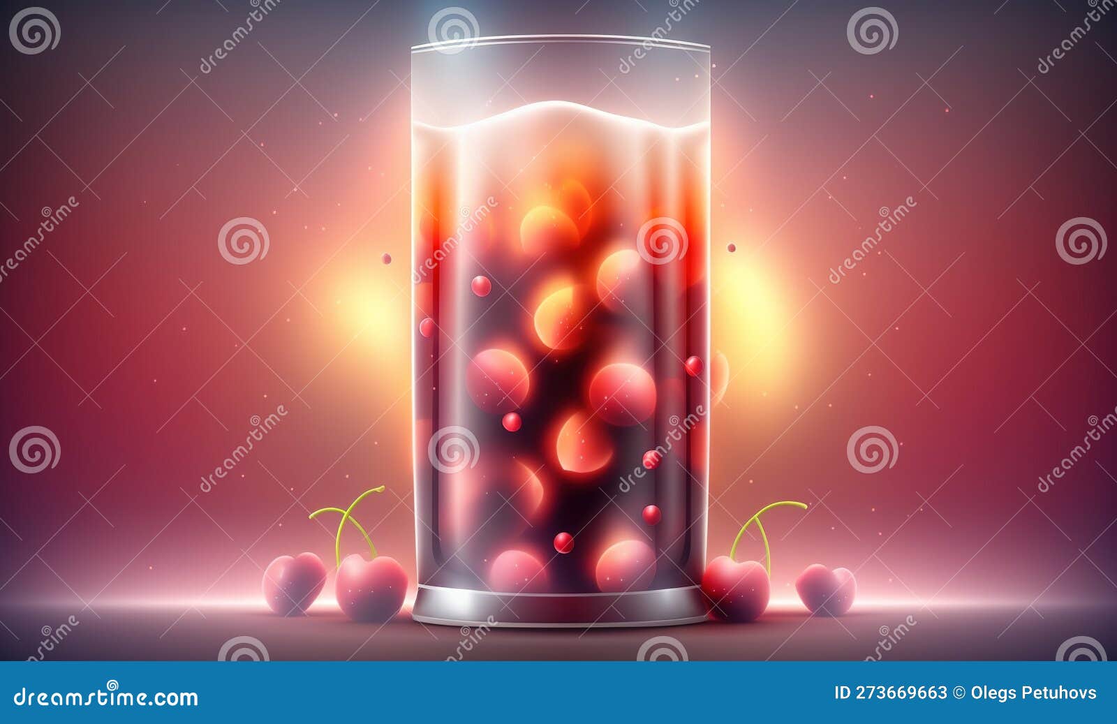 A Can of Soda with Cherries on the Side of it Stock Illustration