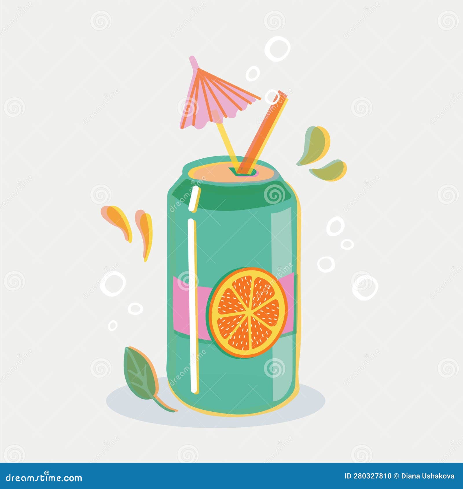 Can of Soda Vector Illustration in Risoprint Style Stock Vector ...