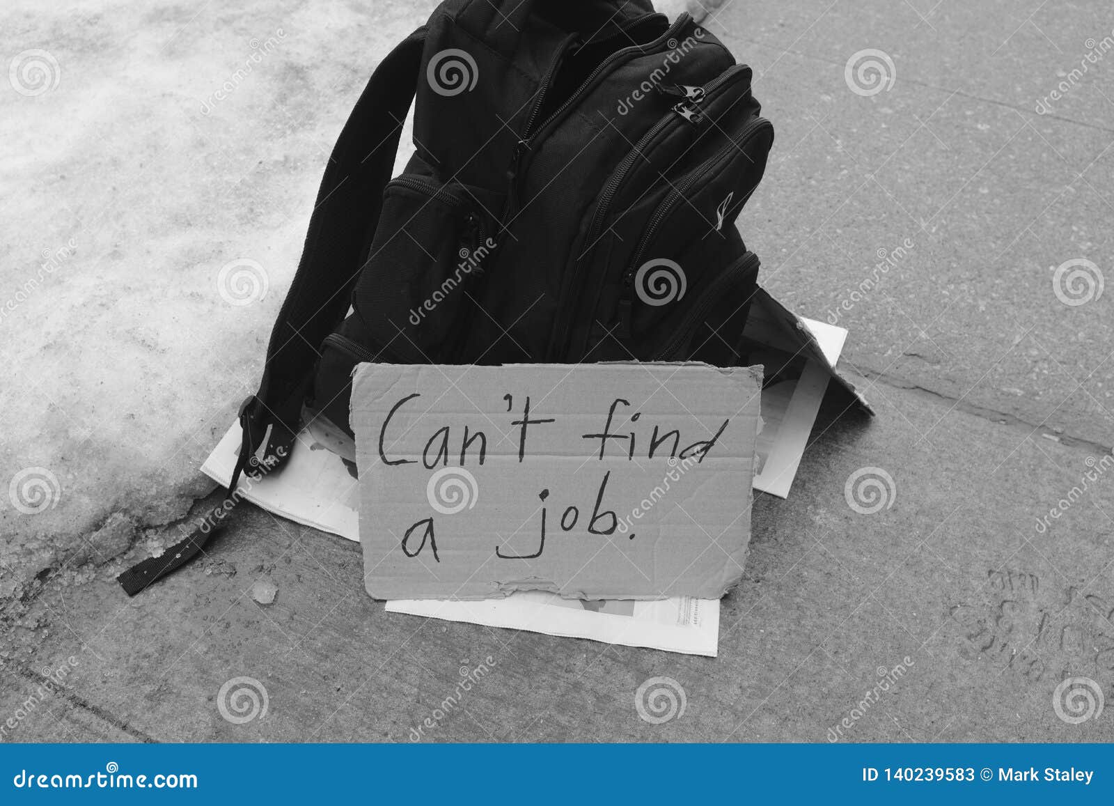 Can`t find a job. stock image. Image of sign, panhandlers 140239583