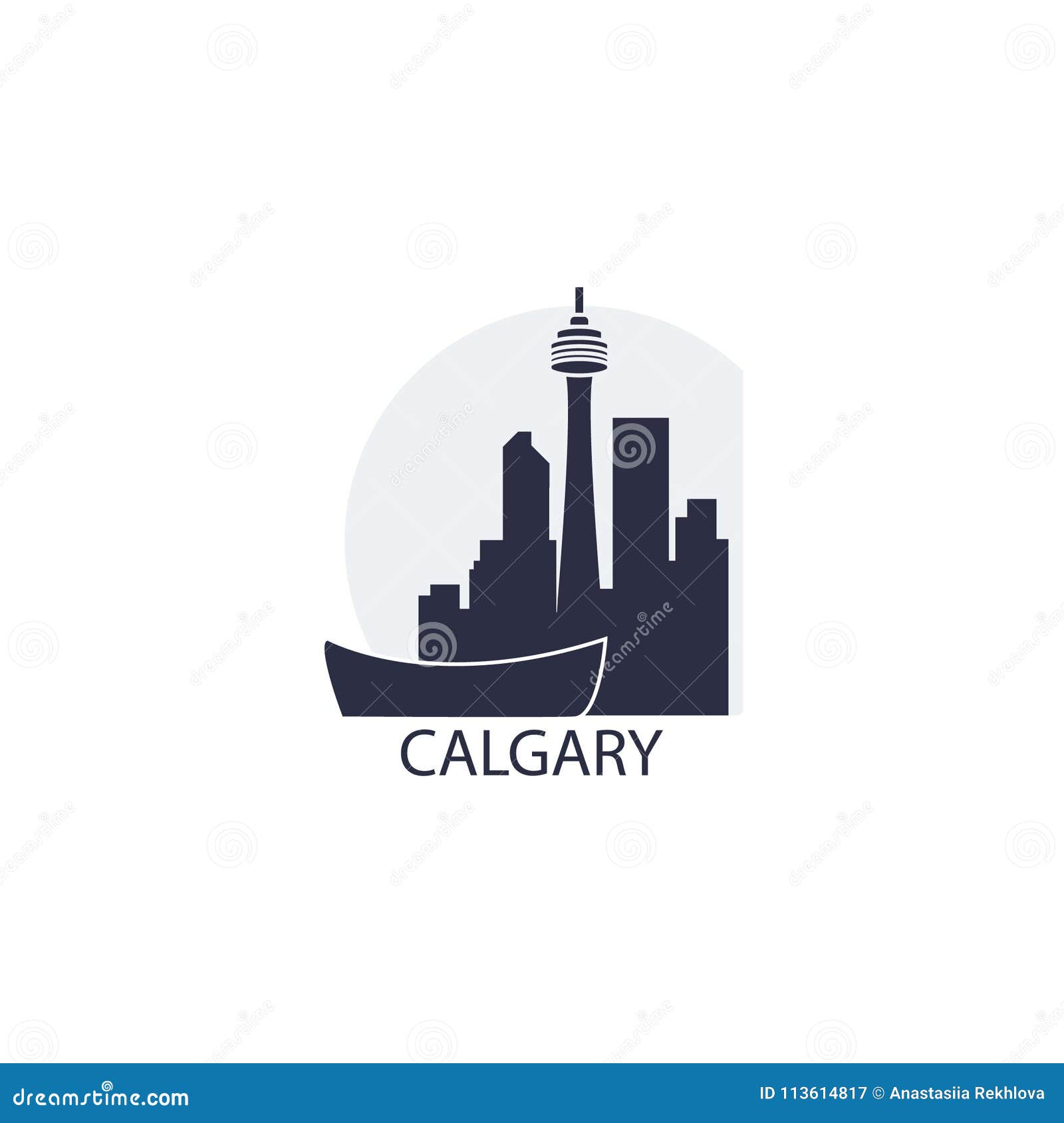 Calgary City Cool Skyline Logo Illustration Stock Vector - Illustration ...