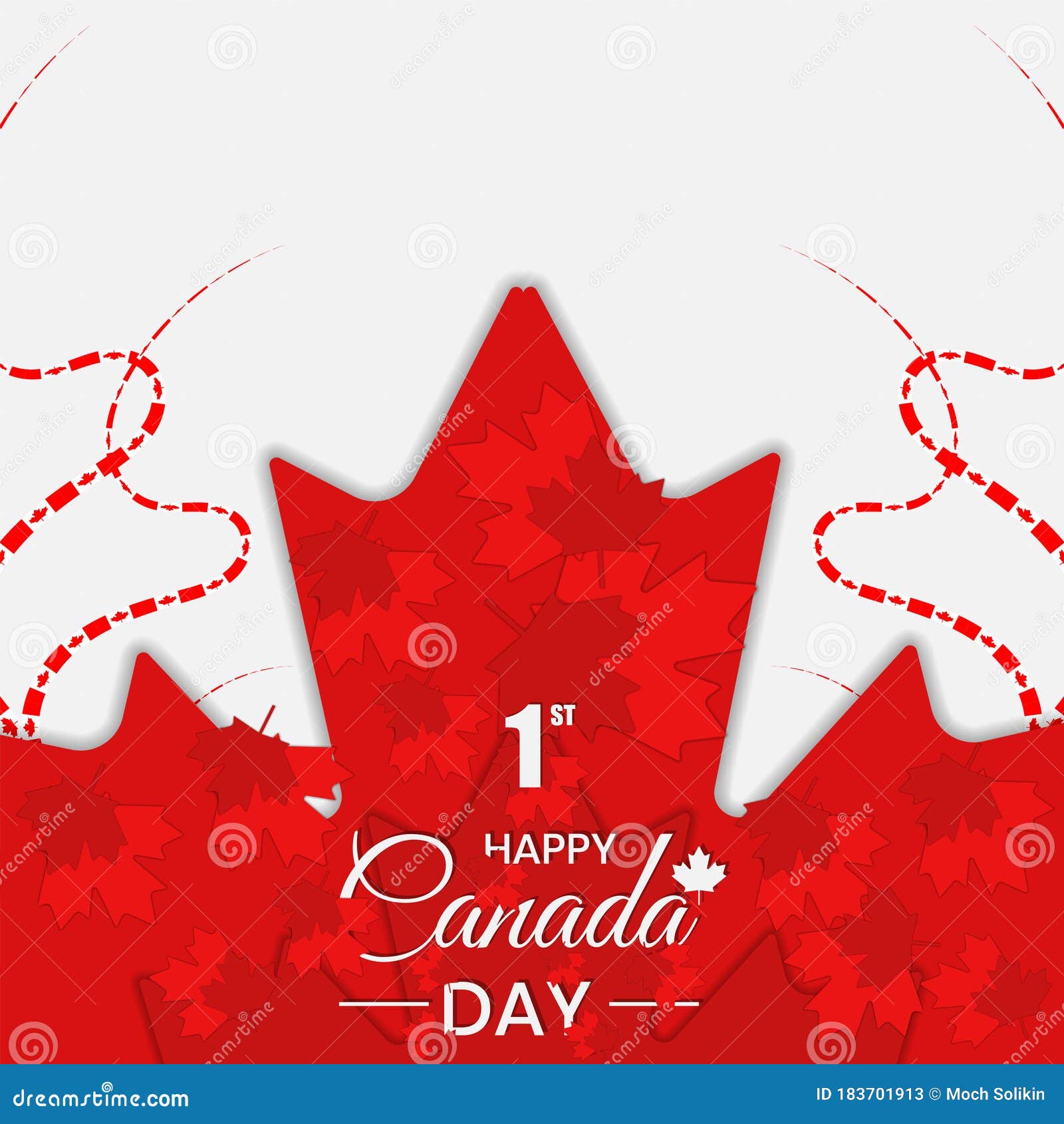 Canada Day Background With Red Maple Leaf Stock Vector - Illustration ...