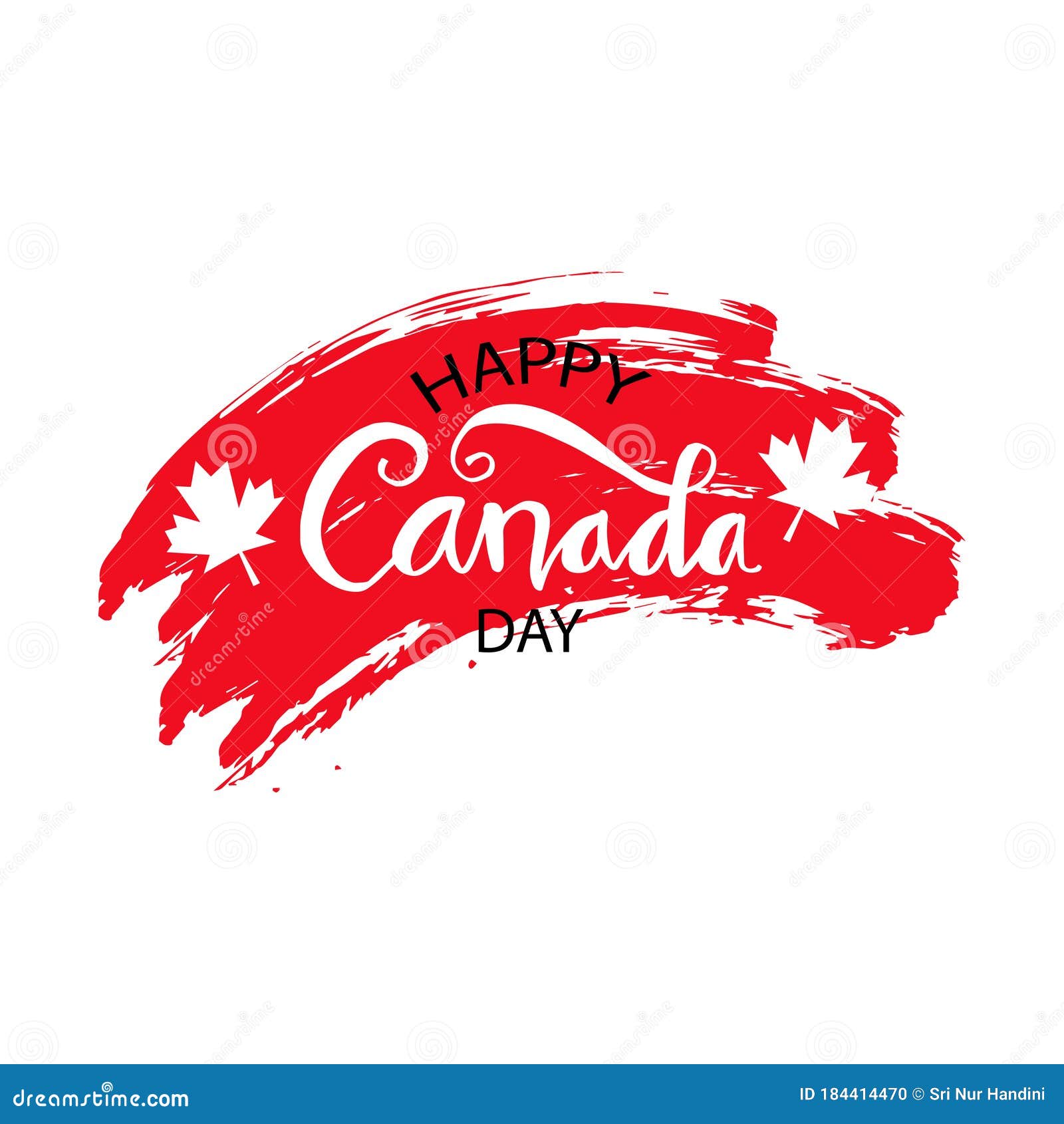 Canada Day Hand Drawn Lettering Stock Vector