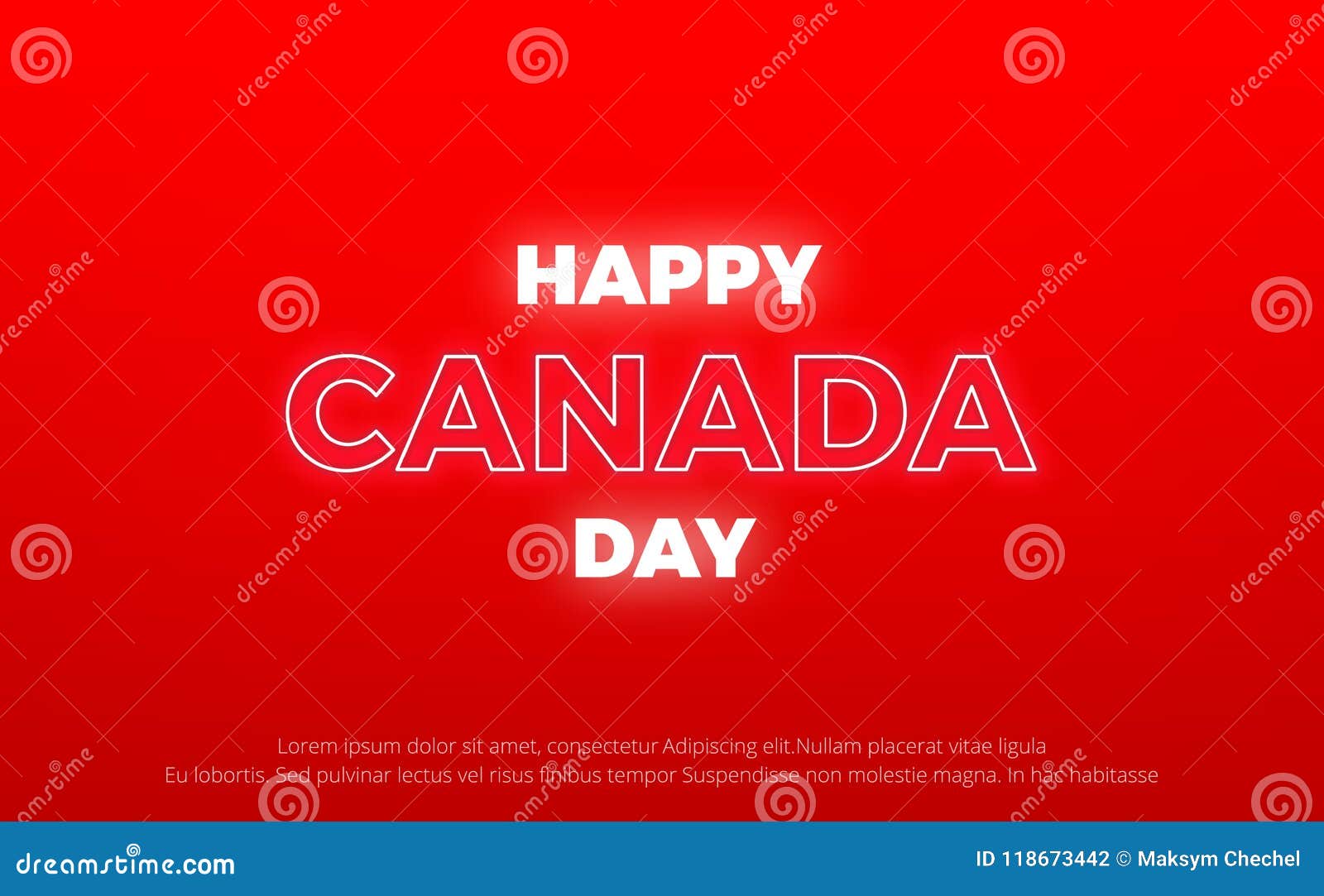 Canada Day. Neon Canada Typography Sign Banner Stock Vector