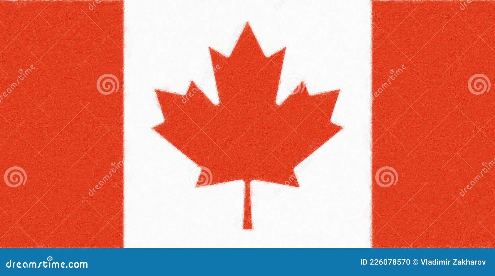 Canada Flag Painted with Paint on a Concrete Wall Stock Illustration